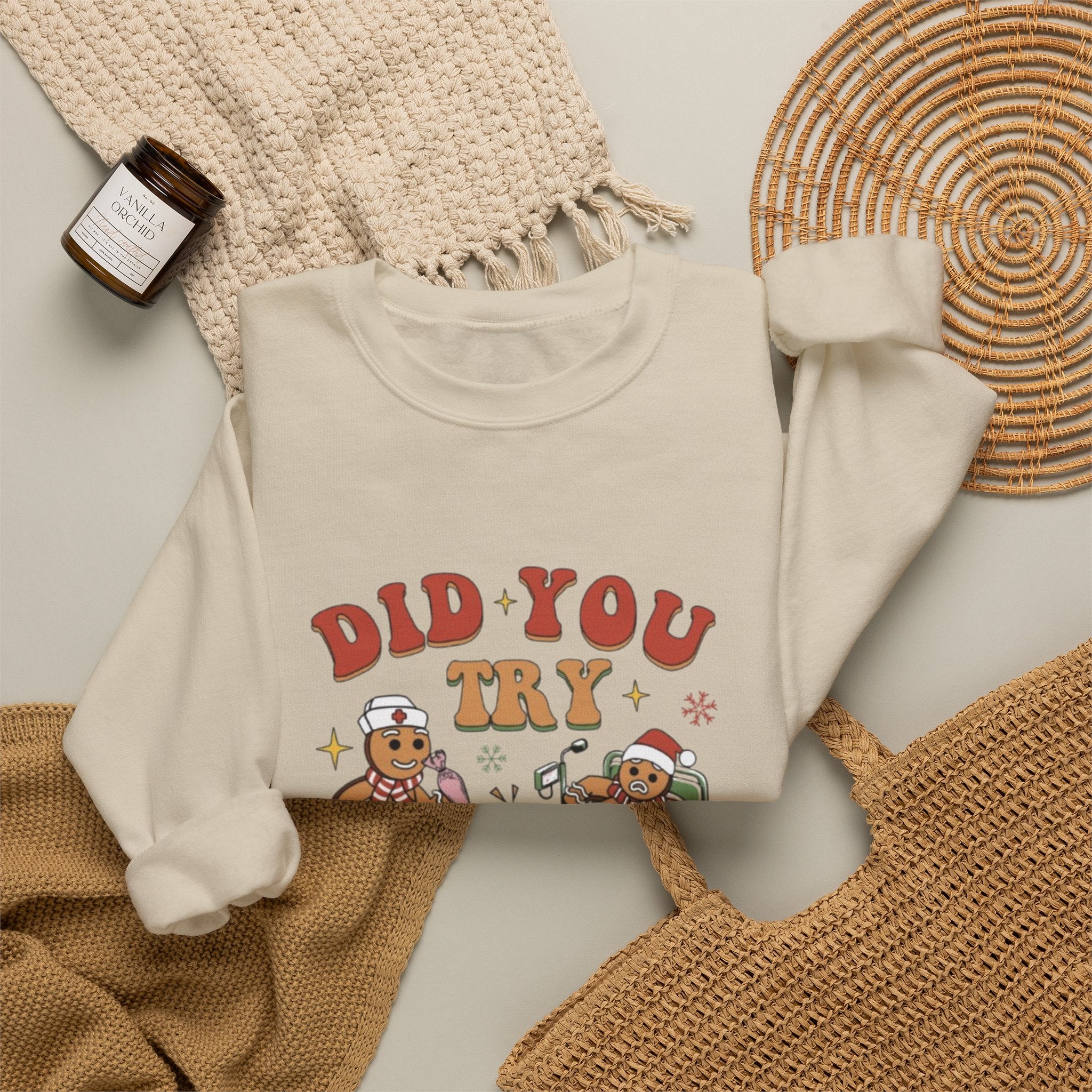 Holiday Gingerbread Sweatshirt — "Did You Try Icing It?" Cozy Christmas Crewneck by Printify