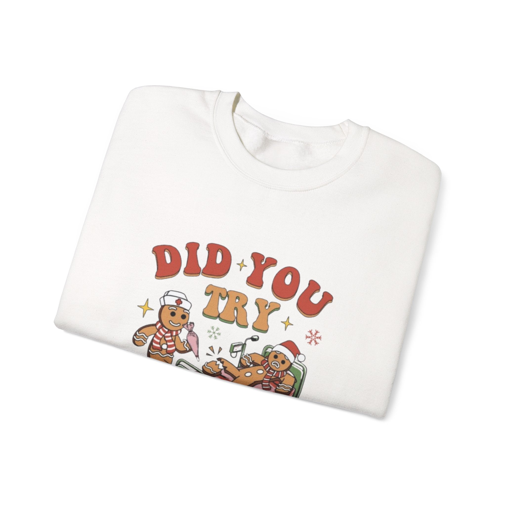 Holiday Gingerbread Sweatshirt — "Did You Try Icing It?" Cozy Christmas Crewneck by Printify