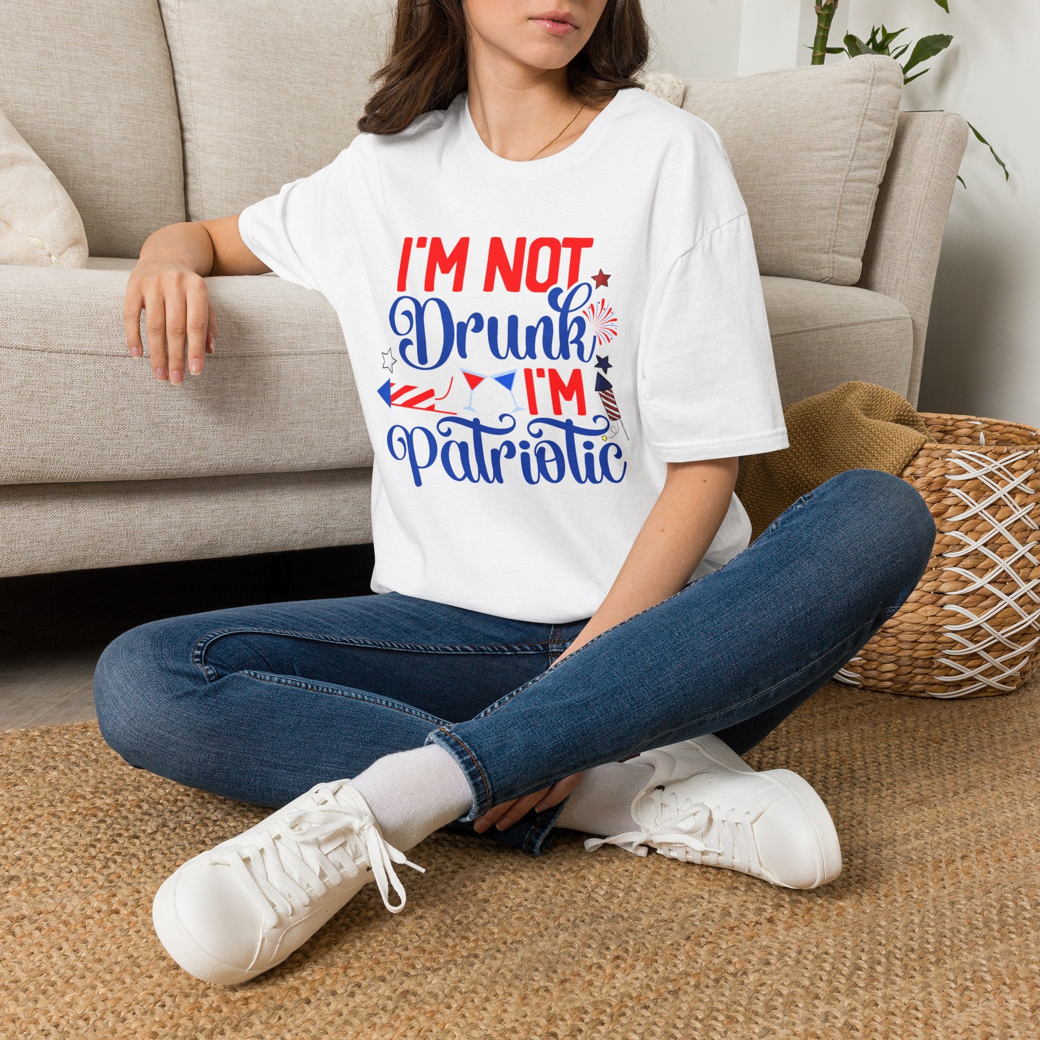 Patriotic Tee — "I'm Not Drunk, I'm Patriotic" Fourth of July T-Shirt by Printify