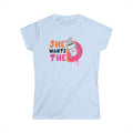 She Wants The Donut Tee — Funny Coffee & Donut Graphic Women's Shirt by Printify
