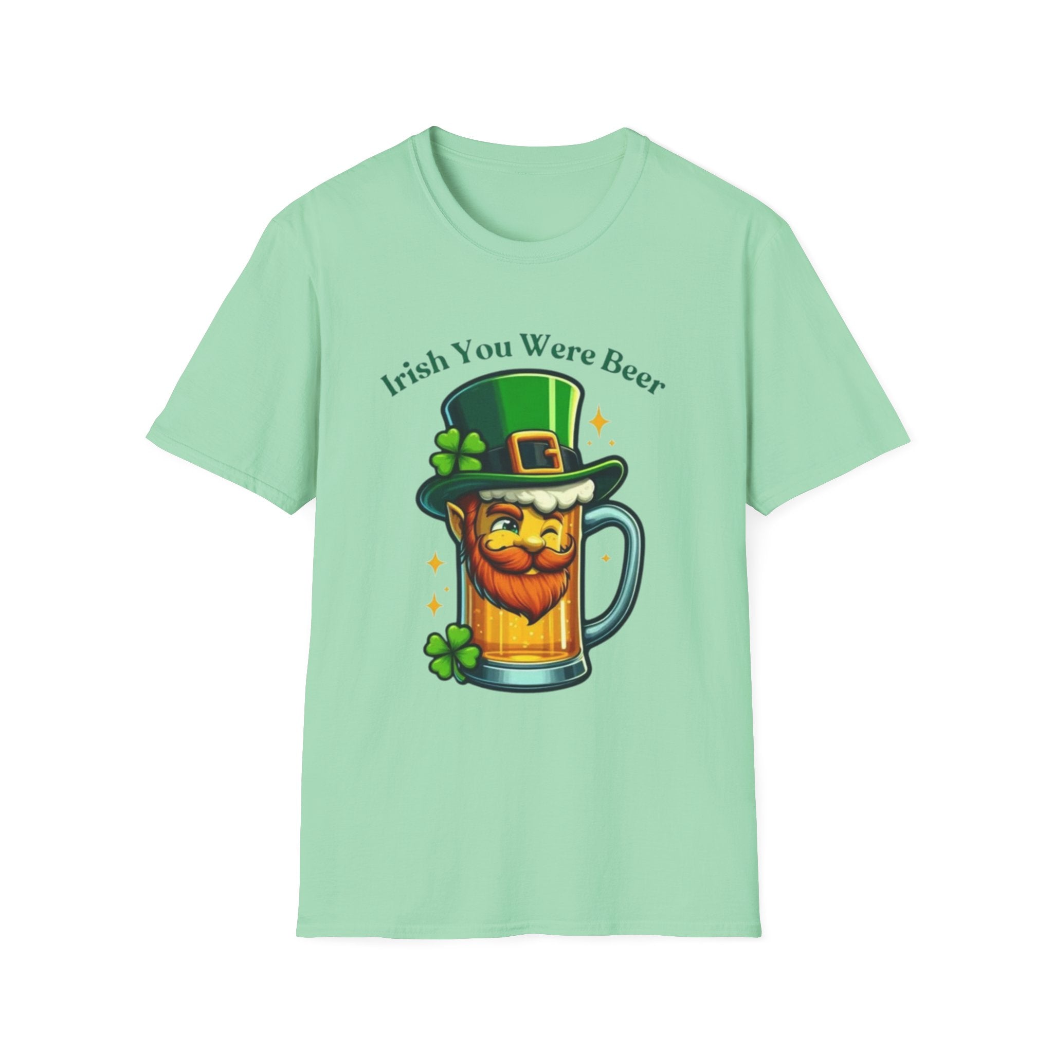 Irish You Were Beer T-Shirt — Funny St. Patrick’s Day Leprechaun Beer Tee by Printify