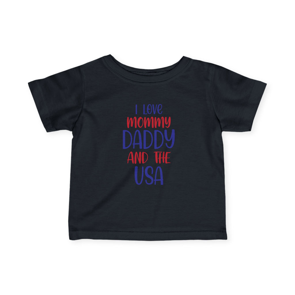 Infant USA Love Tee, Baby T-Shirt, Cute Baby Clothes, USA Holiday Outfit, Father's Day Gift, Family Celebration Shirt by Printify