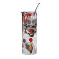 Horror Tumbler — Creepy Clown 'We All Float Down Here' 20oz Stainless Steel Travel Cup by Printify