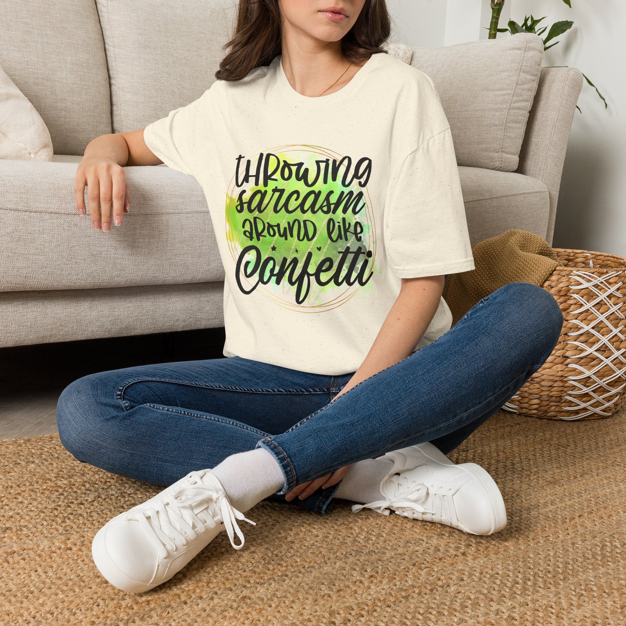 Throwing Sarcasm Around Like Confetti T-Shirt by Printify