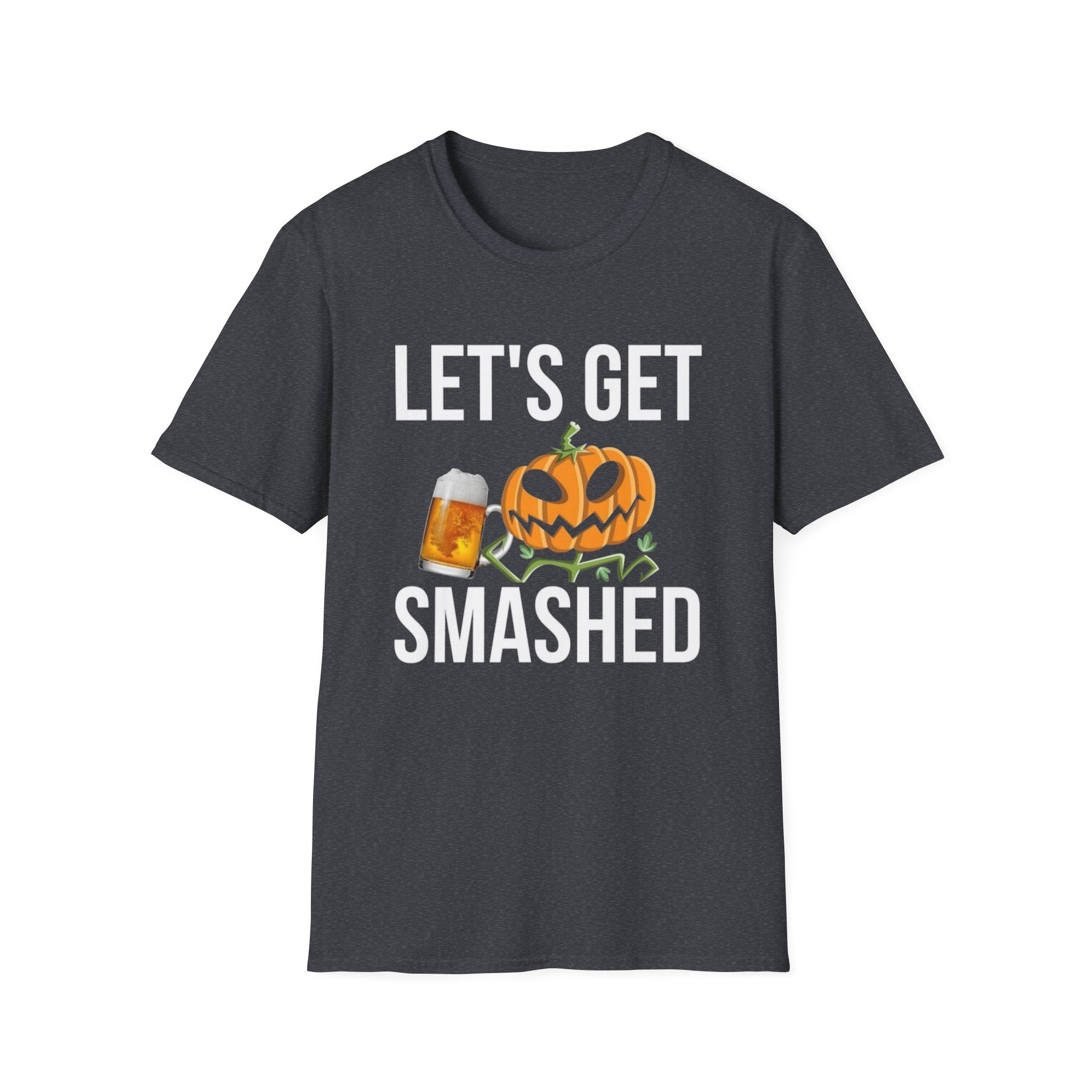 Halloween "Let's Get Smashed" T-Shirt — Pumpkin & Beer Party Tee by Printify