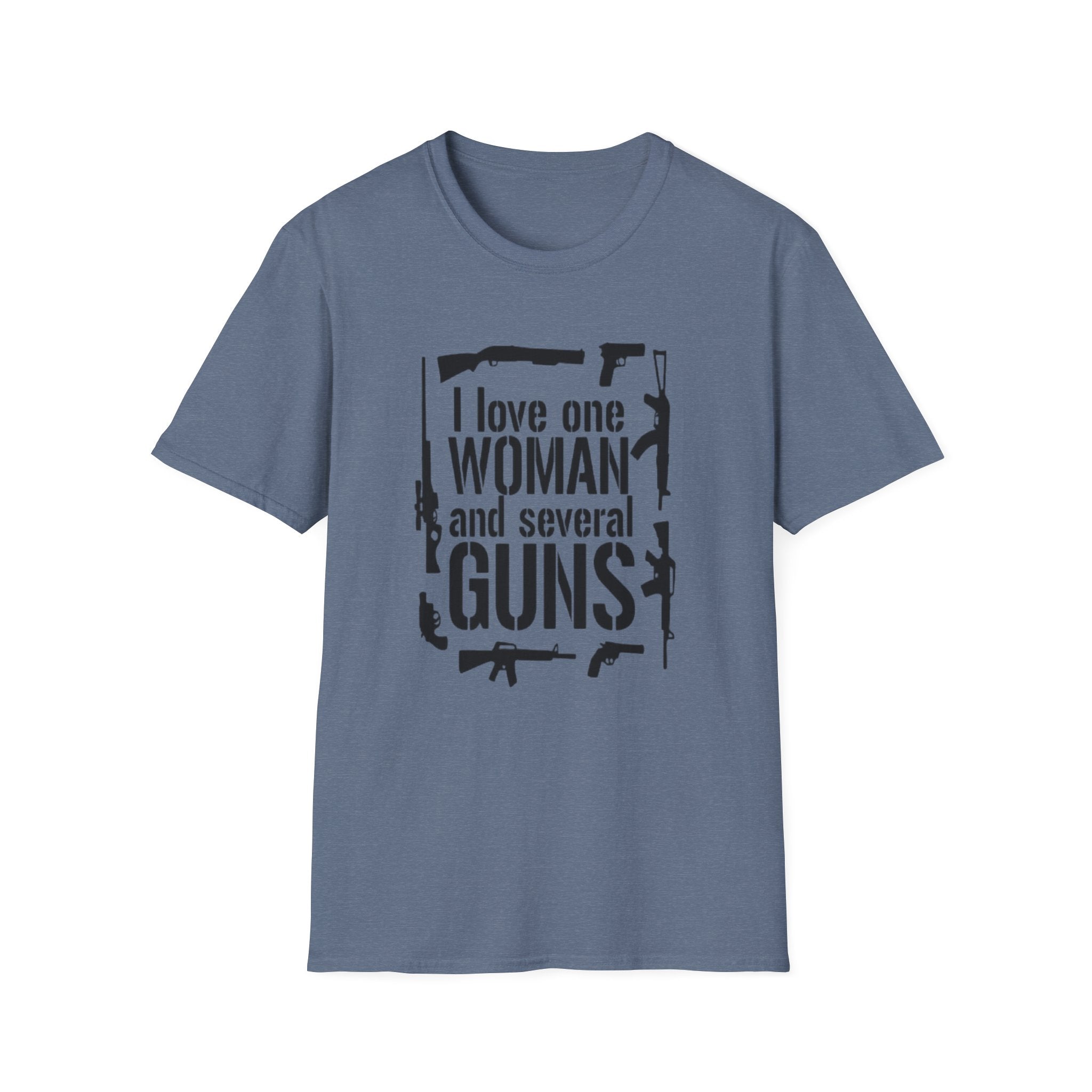 Gun Lover T-Shirt — "I Love One Woman and Several Guns" Graphic Tee by Printify