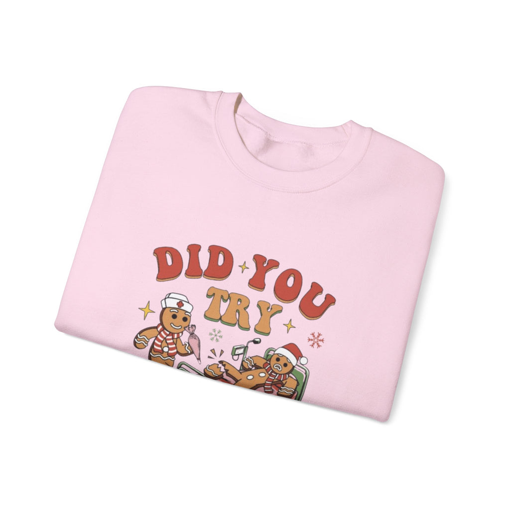 Holiday Gingerbread Sweatshirt — "Did You Try Icing It?" Cozy Christmas Crewneck by Printify