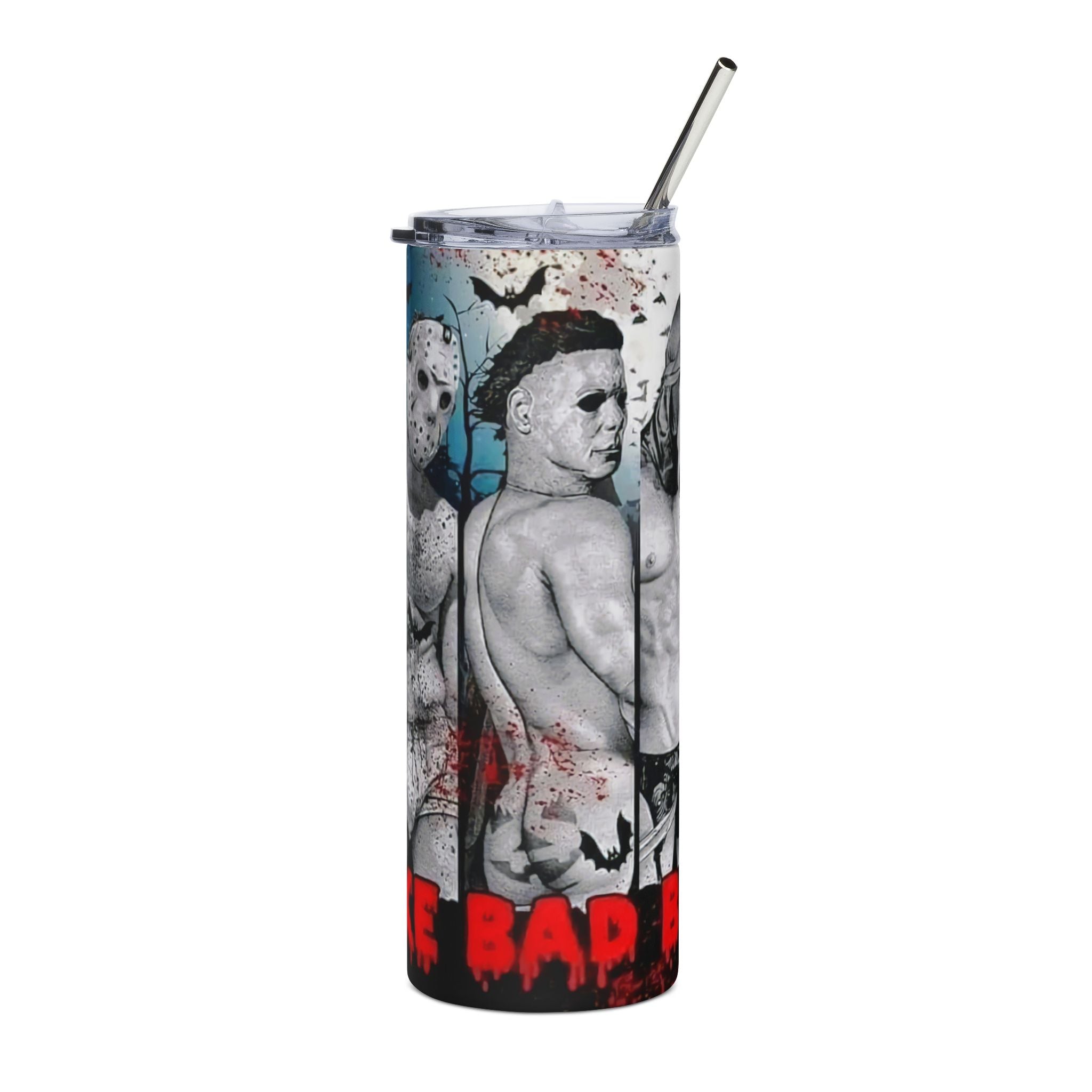 20oz Stainless Steel Horror Tumbler - Graphic Slasher Collage, 'I Like It' by Printify