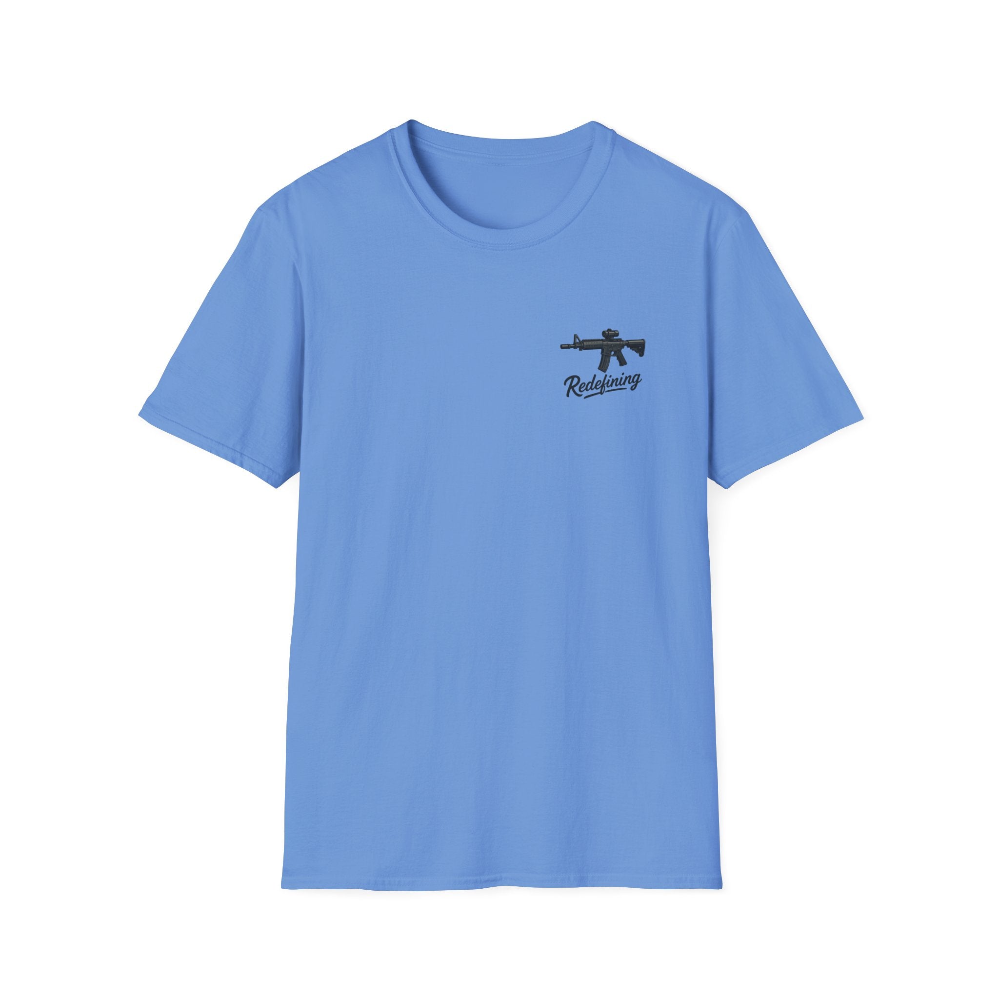 T-Shirt — 'Redefining' Rifle Minimalist Graphic Tee by Printify
