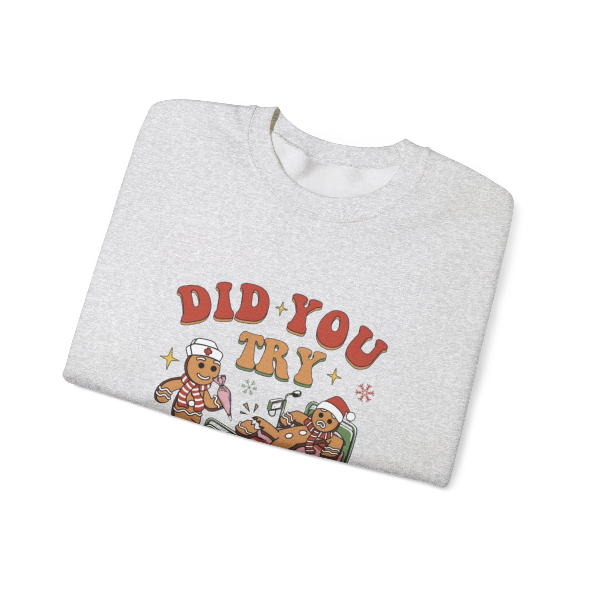 Holiday Gingerbread Sweatshirt — "Did You Try Icing It?" Cozy Christmas Crewneck by Printify