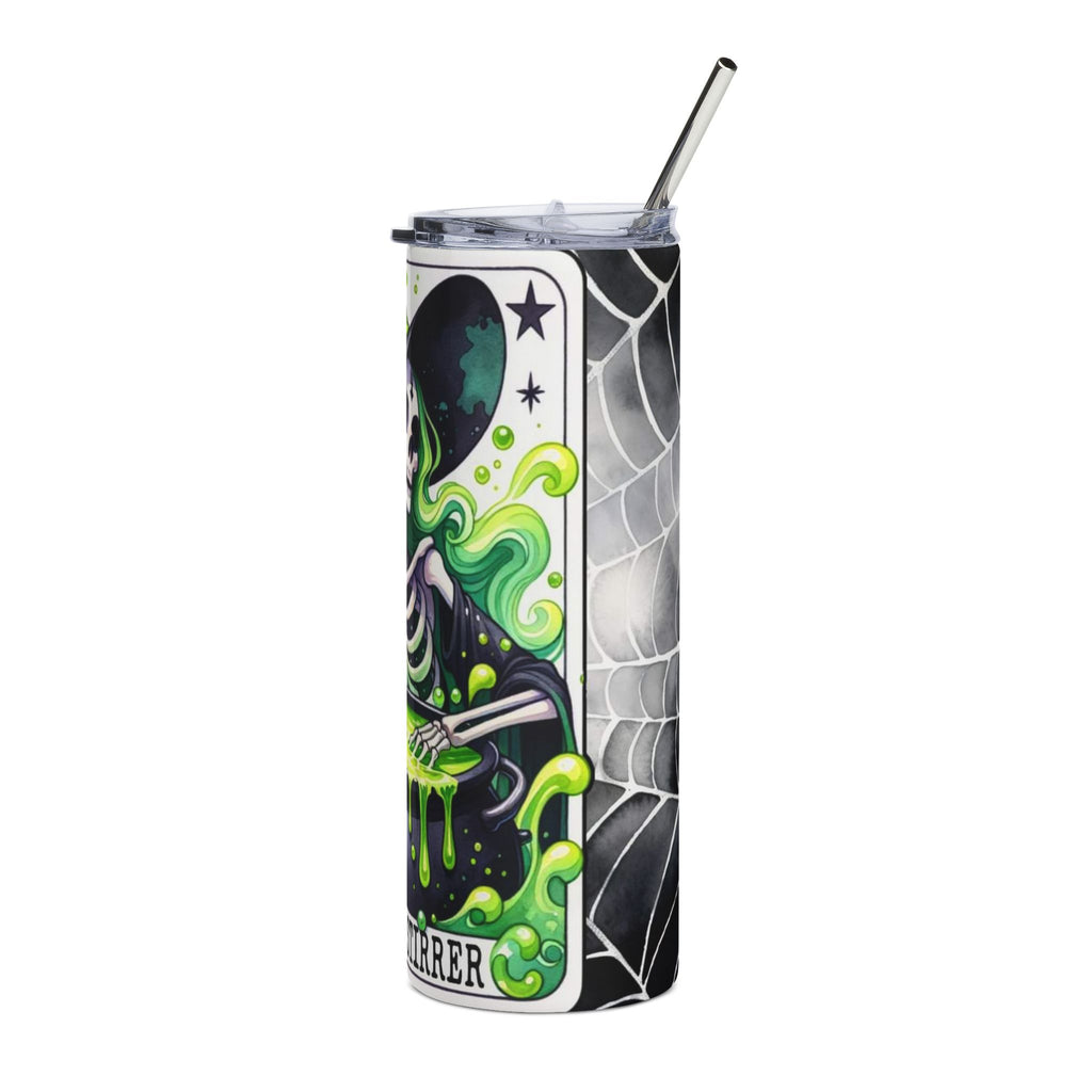 Witchy Skeleton 20oz Stainless Tumbler — 'The Shit Stirred' Halloween Travel Cup by Printify