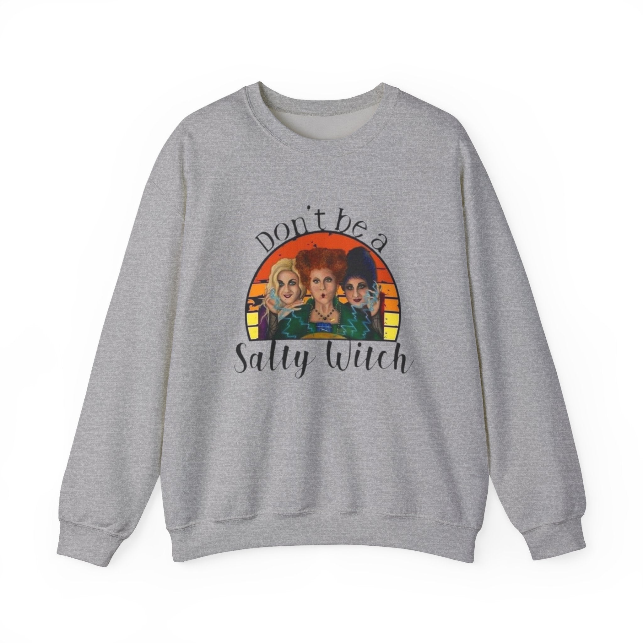 Don't Be a Salty Witch Sweatshirt, Unisex Crewneck for Halloween, Cozy Fall Apparel, Witchy Gift, Spooky Season Fashion by Printify