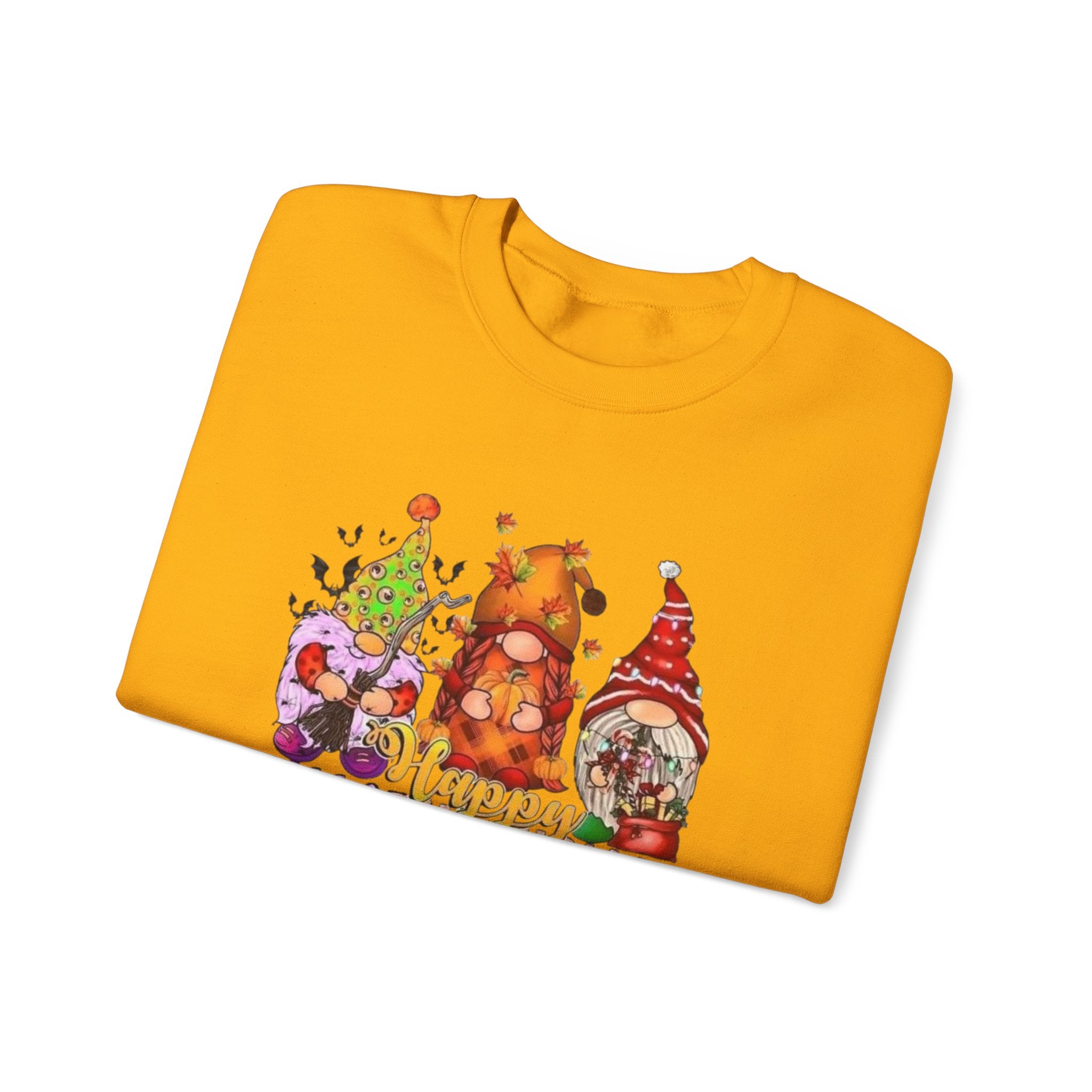 Festive Crewneck Sweatshirt - Hallo Thank-Smas Design, Fall Apparel, Winter Wardrobe Essential, Holiday Gift, Cozy Casual Wear by Printify