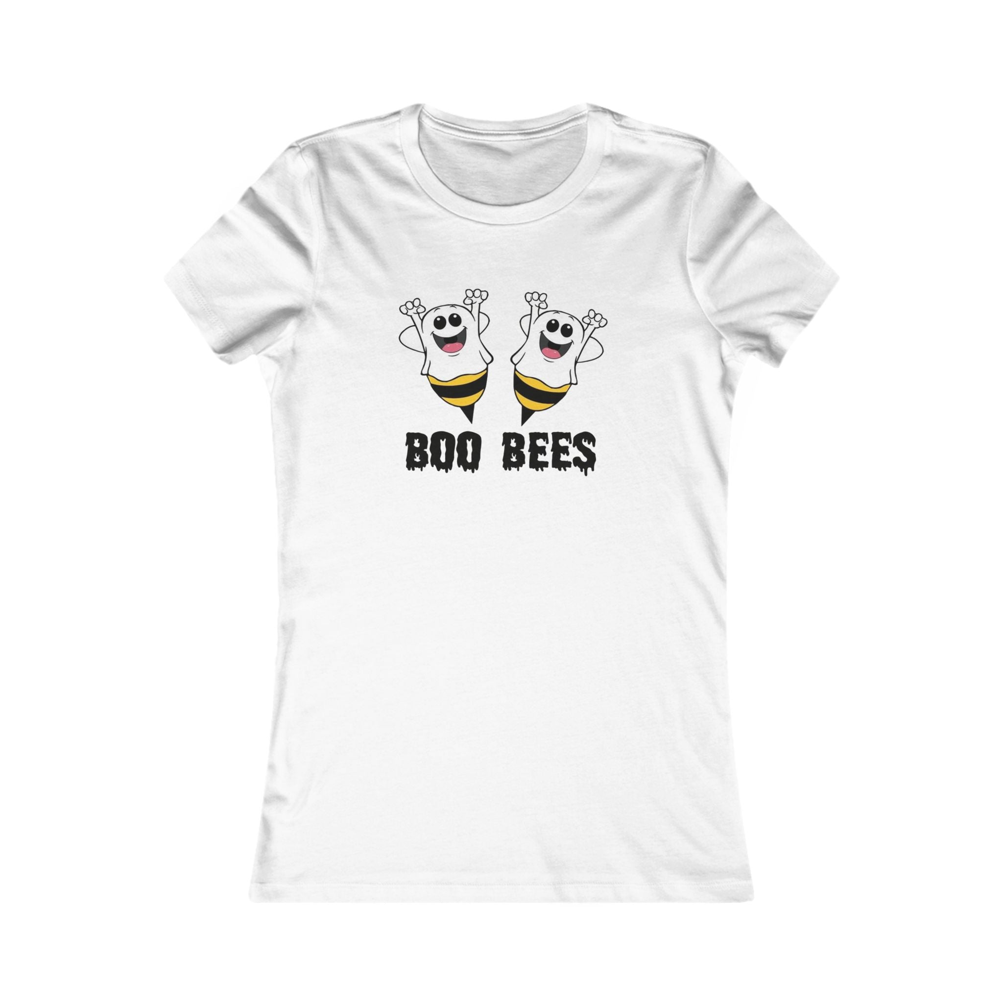 Women's Tee - 'Boo Bees' Cute Halloween Ghost Bee Graphic Shirt by Printify