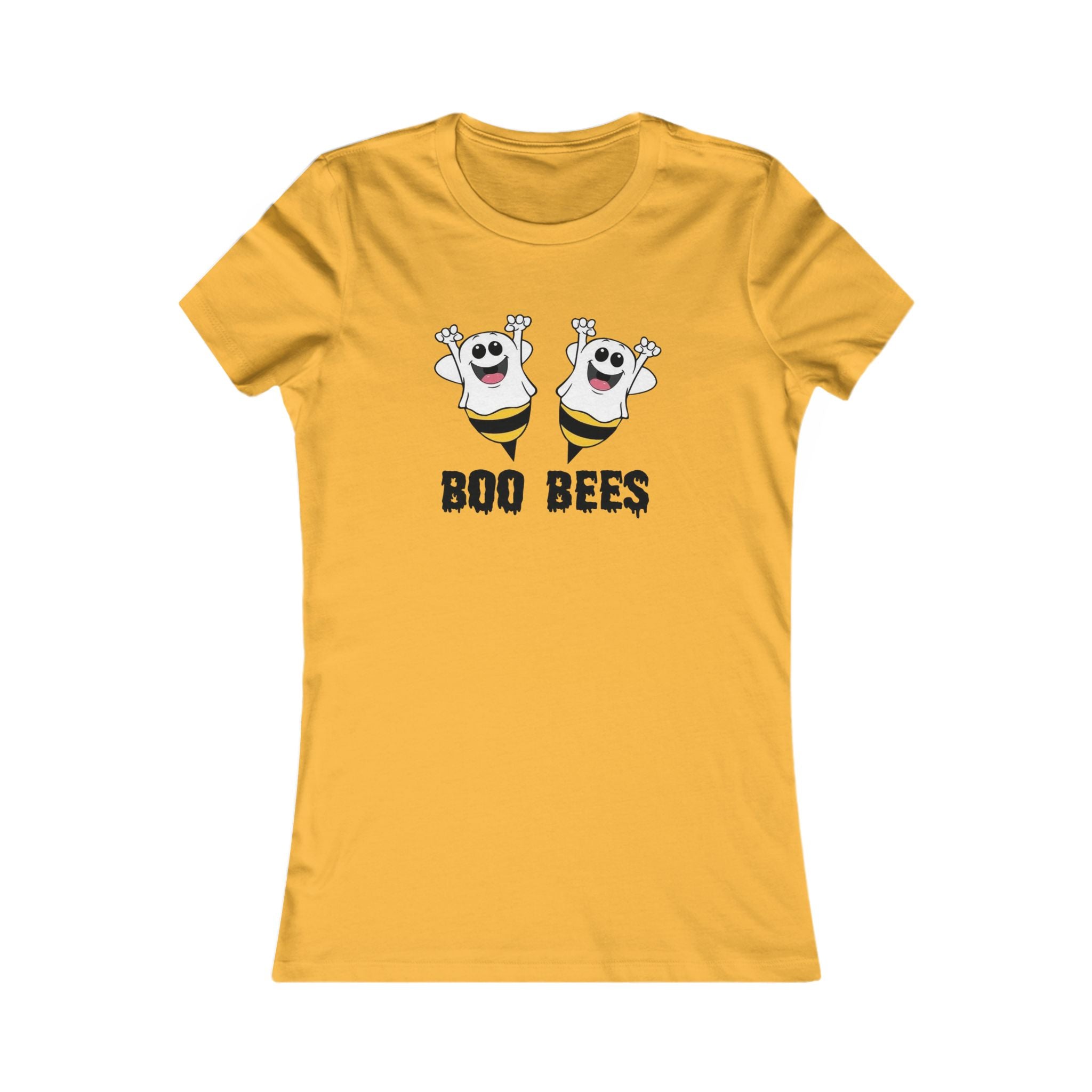 Women's Tee - 'Boo Bees' Cute Halloween Ghost Bee Graphic Shirt by Printify