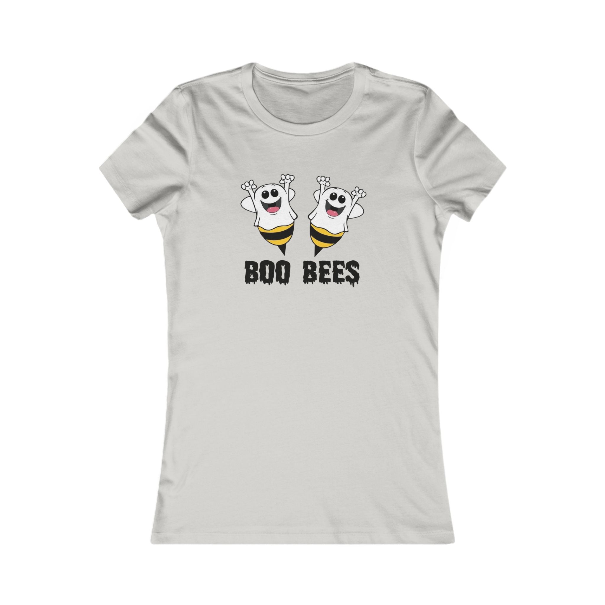 Women's Tee - 'Boo Bees' Cute Halloween Ghost Bee Graphic Shirt by Printify