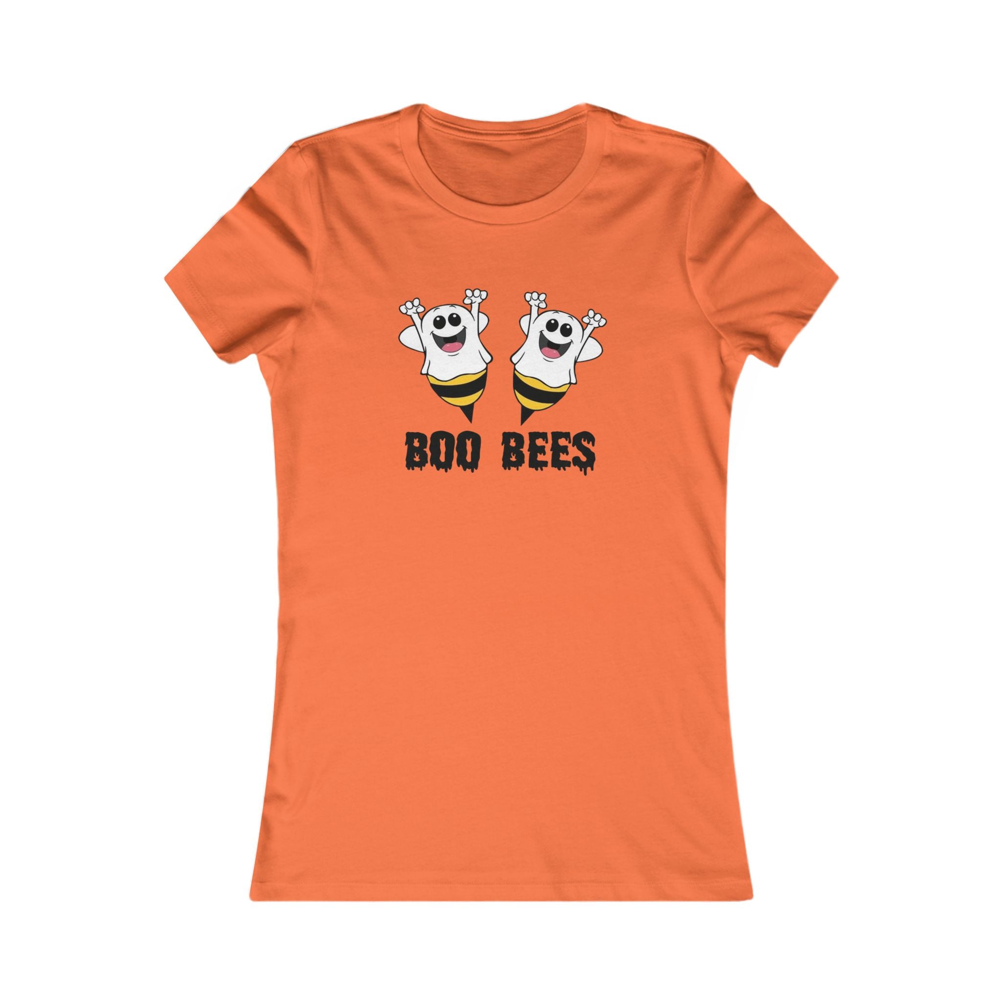 Women's Tee - 'Boo Bees' Cute Halloween Ghost Bee Graphic Shirt by Printify