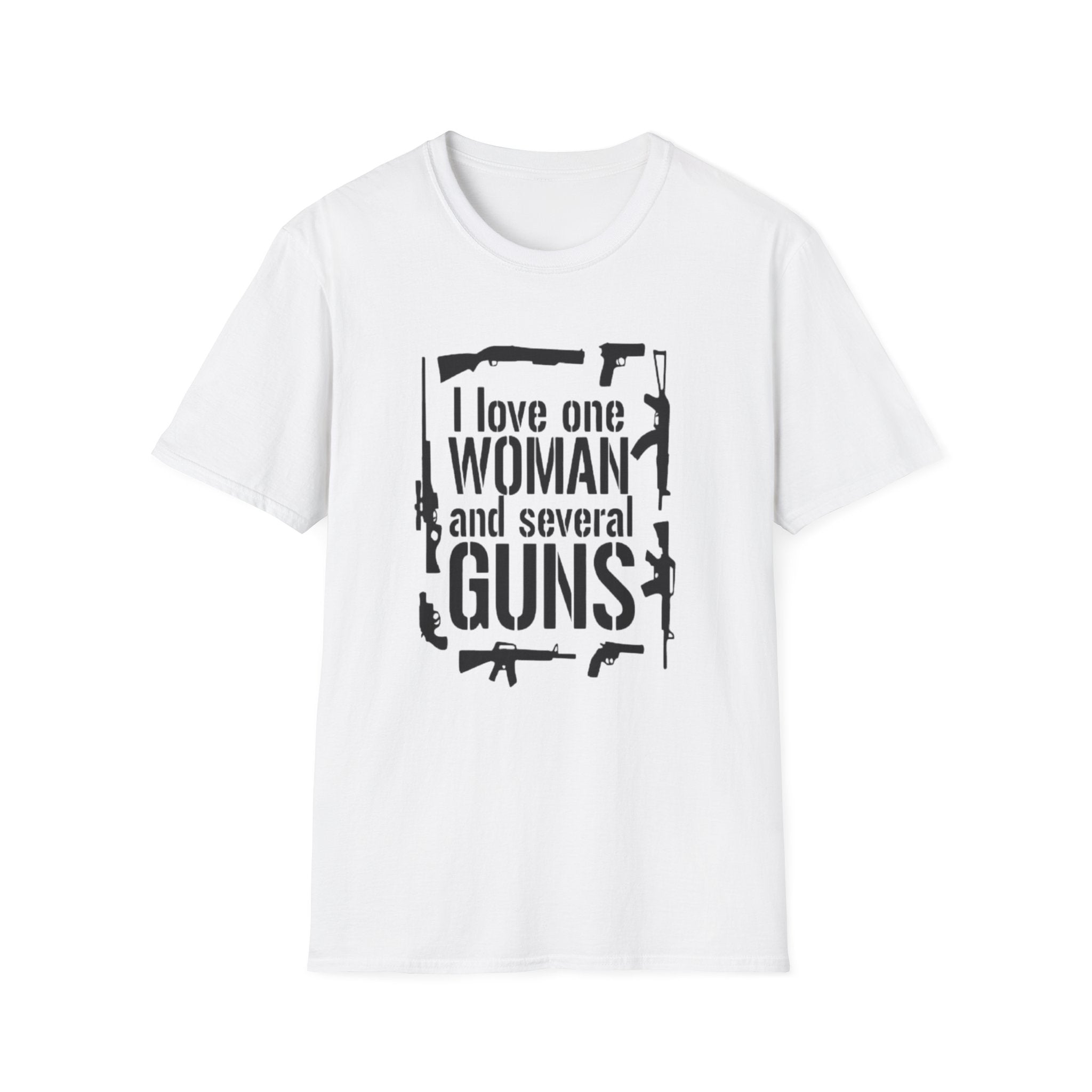 Gun Lover T-Shirt — "I Love One Woman and Several Guns" Graphic Tee by Printify