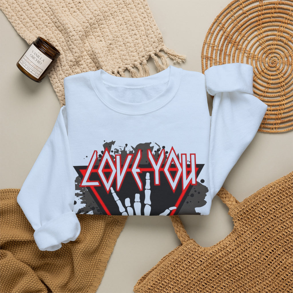 Rock Love You Sweatshirt, Music Love Sweatshirt, Rock Music Sweater, Gift for Music Lovers by Printify