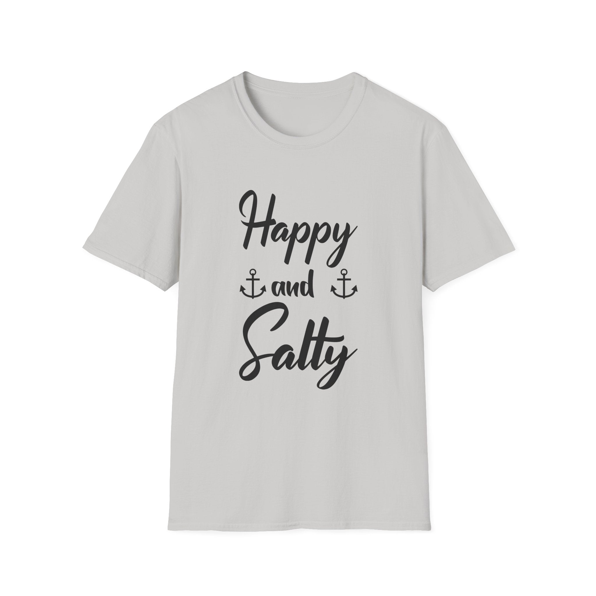 Happy and Salty T-Shirt — Nautical Anchor Graphic Tee by Printify
