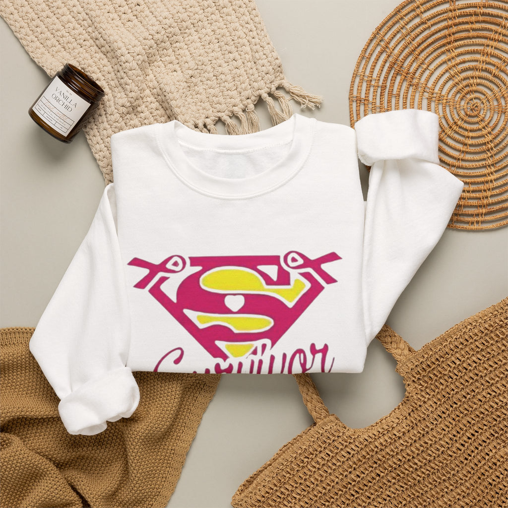 Super Survivor Crewneck Sweatshirt for Strong Individuals by Printify