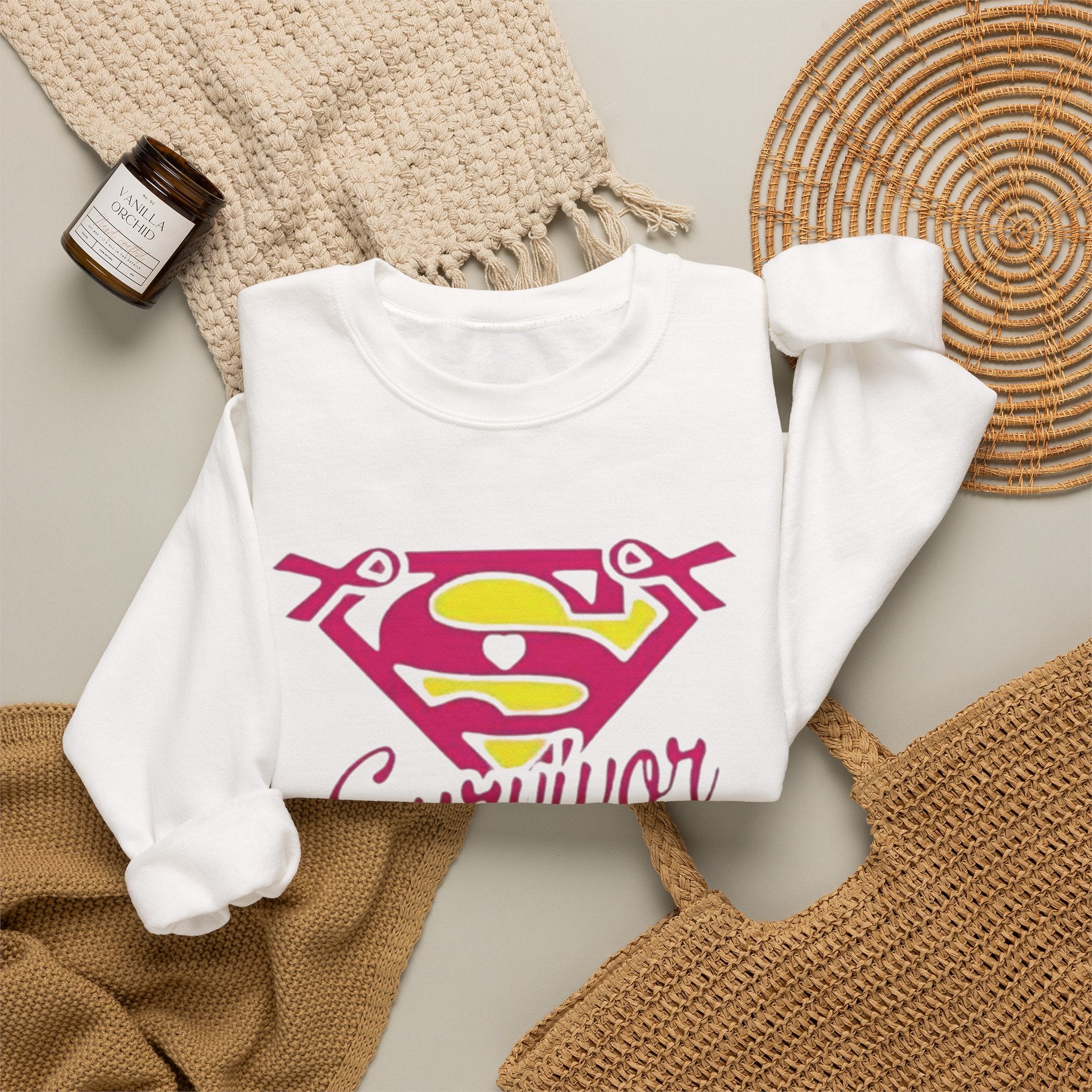 Super Survivor Crewneck Sweatshirt for Strong Individuals by Printify