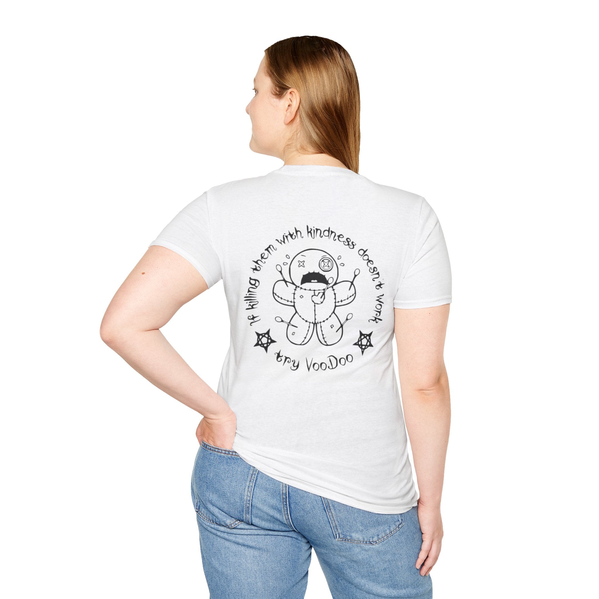Minimal Angel Bear Chest Pocket T-Shirt by Printify