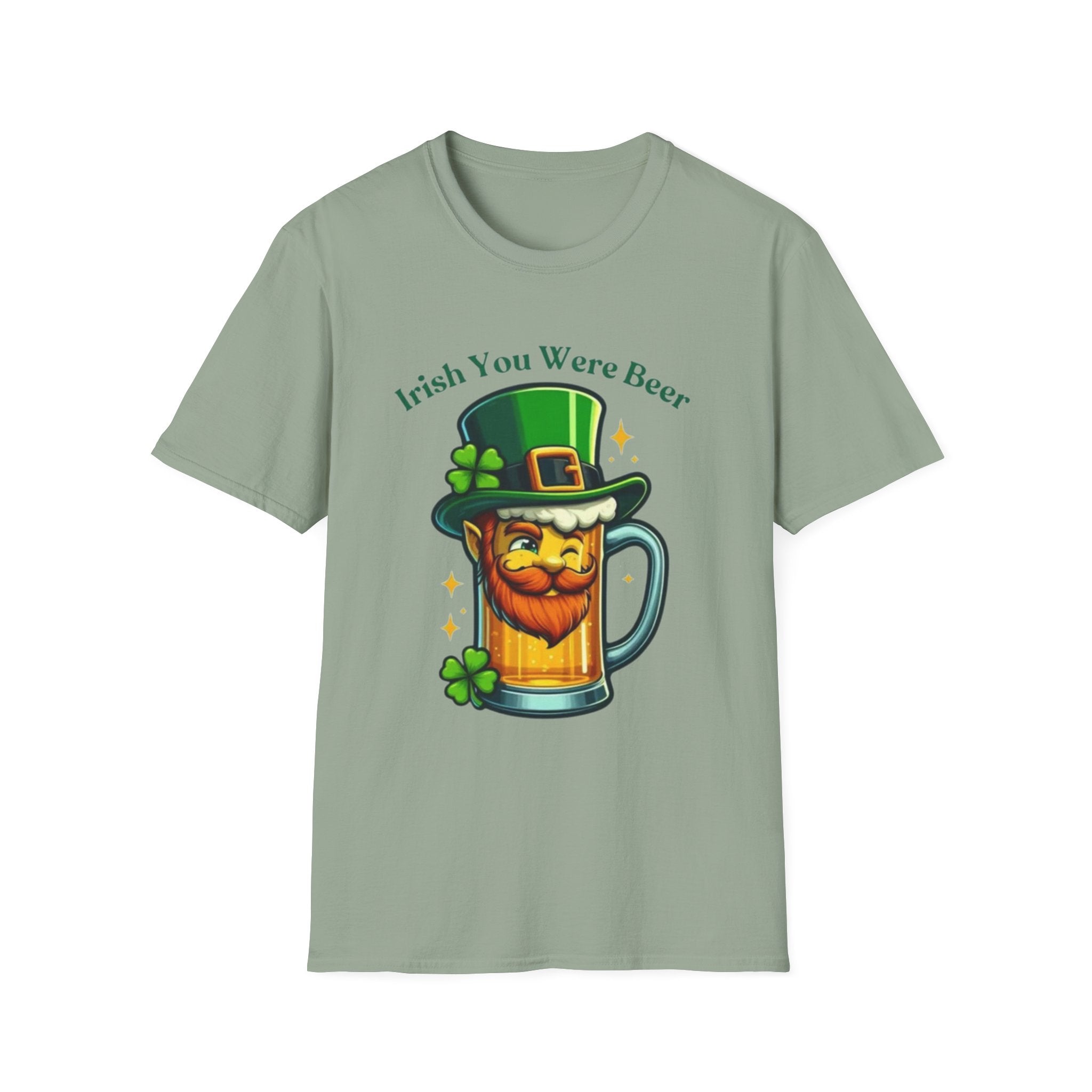 Irish You Were Beer T-Shirt — Funny St. Patrick’s Day Leprechaun Beer Tee by Printify
