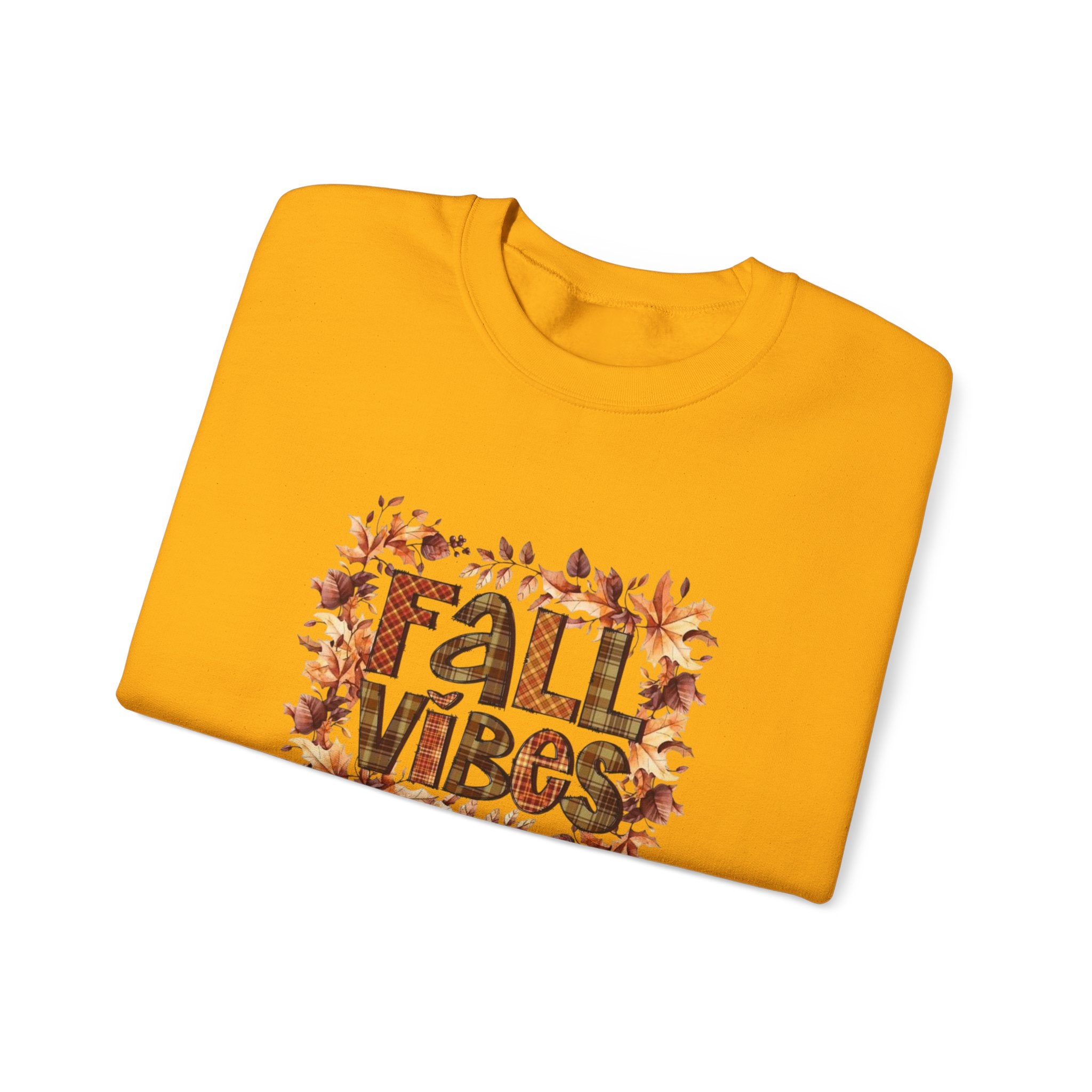 Fall Vibes Sweatshirt, Cozy Pullover, Halloween Gift, Pumpkin Crewneck, Autumn Apparel, Fall Fashion by Printify