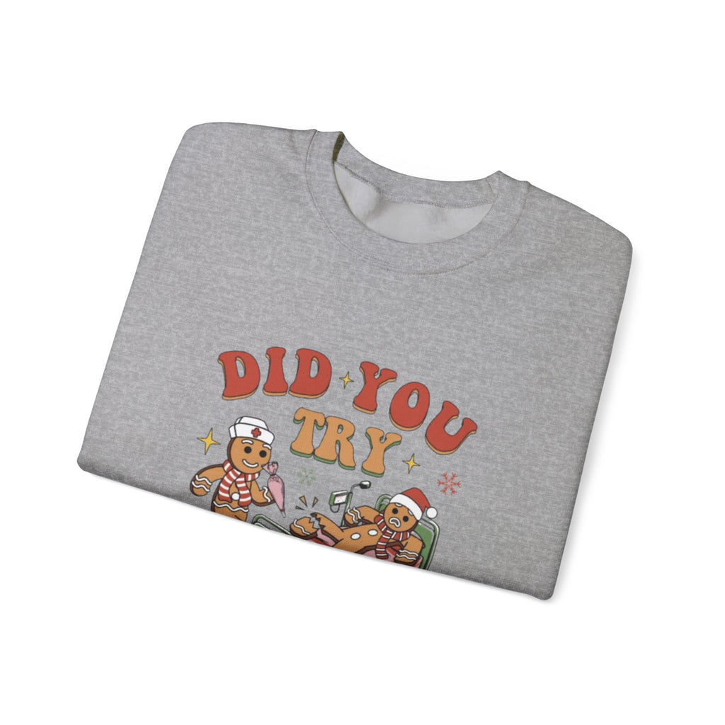 Holiday Gingerbread Sweatshirt — "Did You Try Icing It?" Cozy Christmas Crewneck by Printify