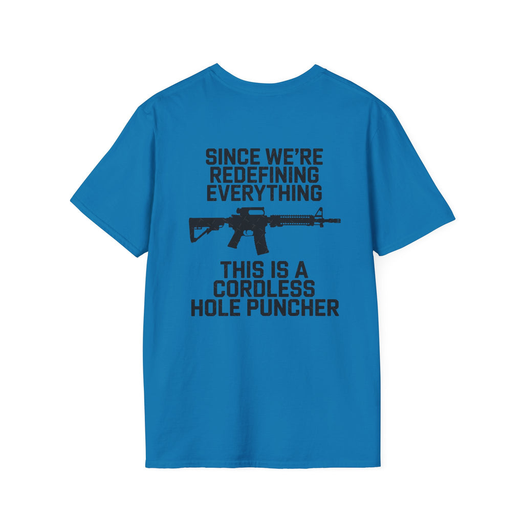 T-Shirt — 'Redefining' Rifle Minimalist Graphic Tee by Printify