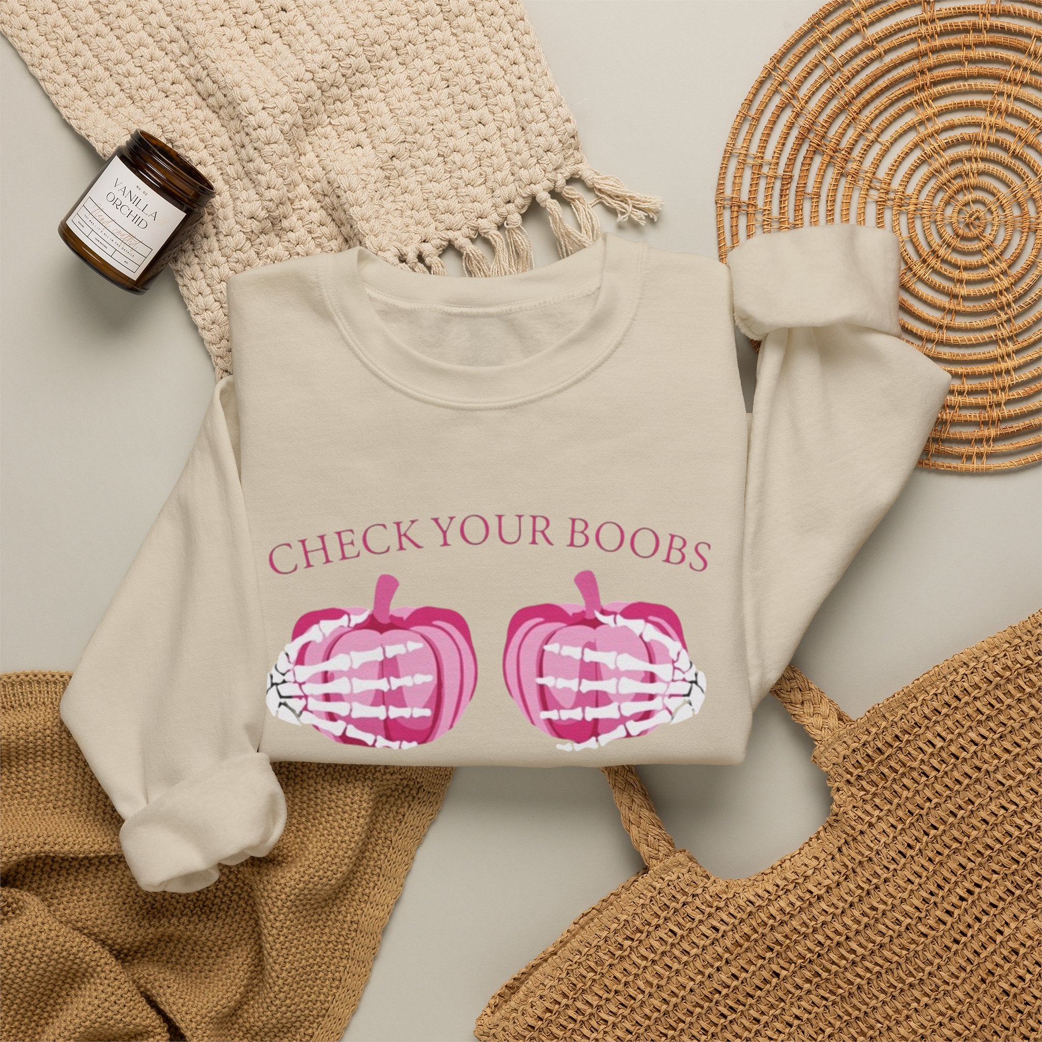 Breast Cancer Awareness Sweatshirt - Check Your Boobs by Printify