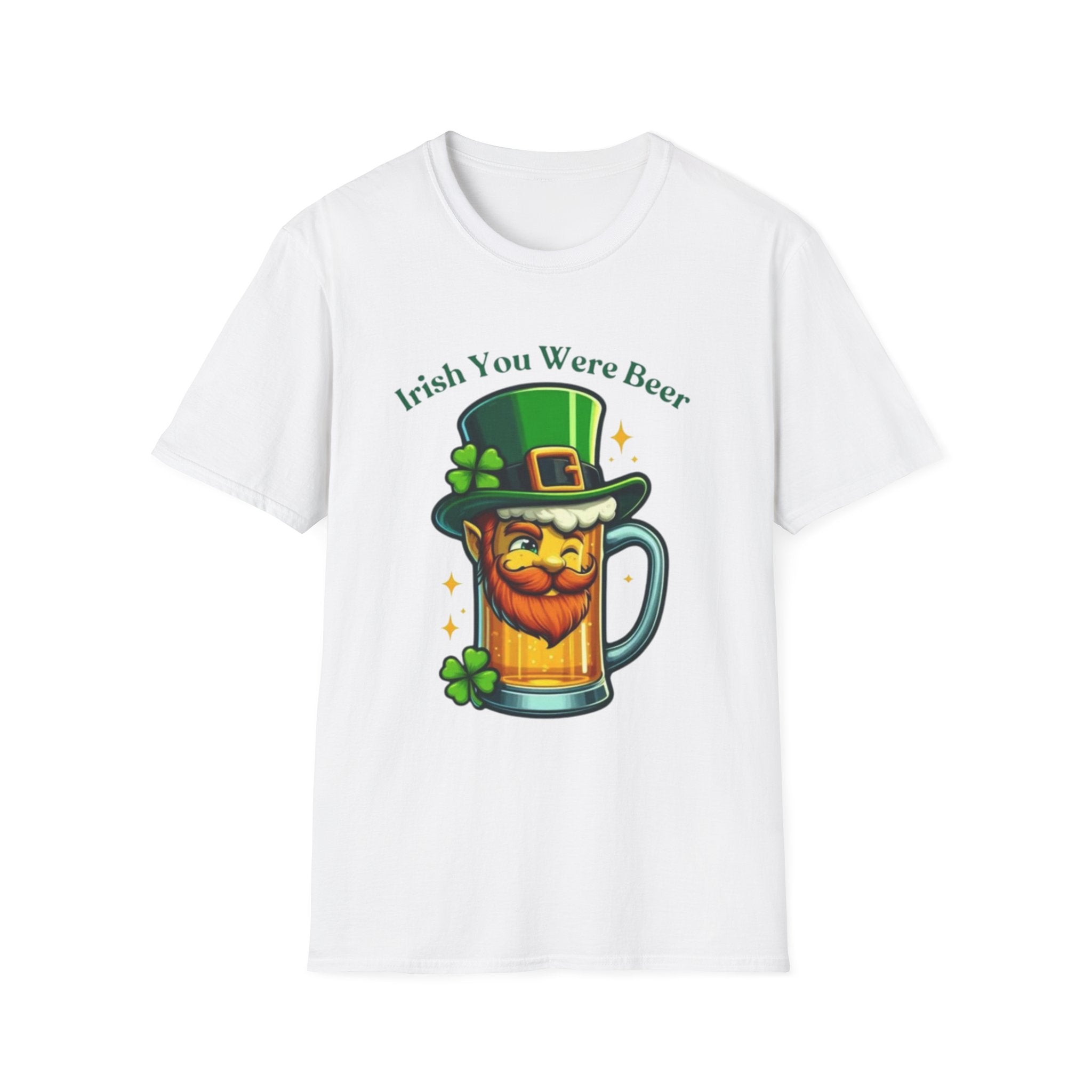 Irish You Were Beer T-Shirt — Funny St. Patrick’s Day Leprechaun Beer Tee by Printify