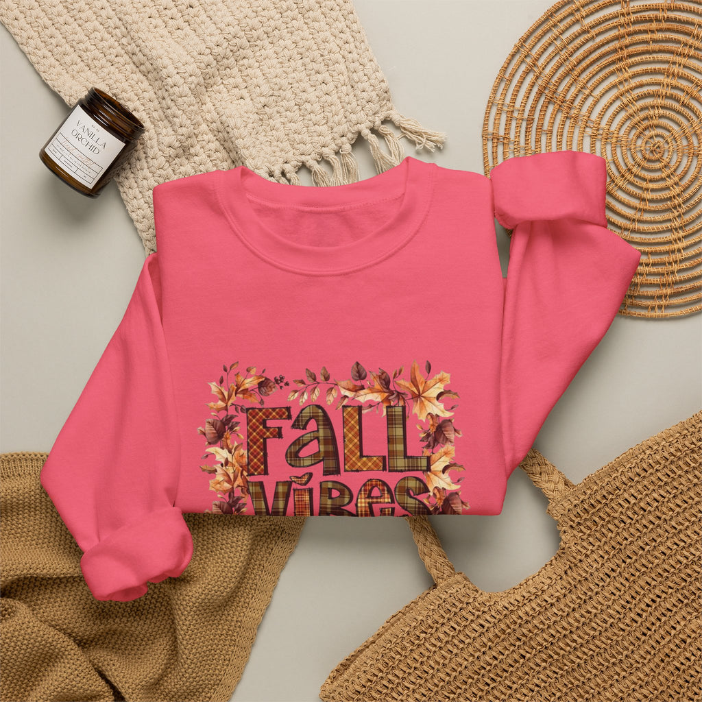 Fall Vibes Sweatshirt, Cozy Pullover, Halloween Gift, Pumpkin Crewneck, Autumn Apparel, Fall Fashion by Printify