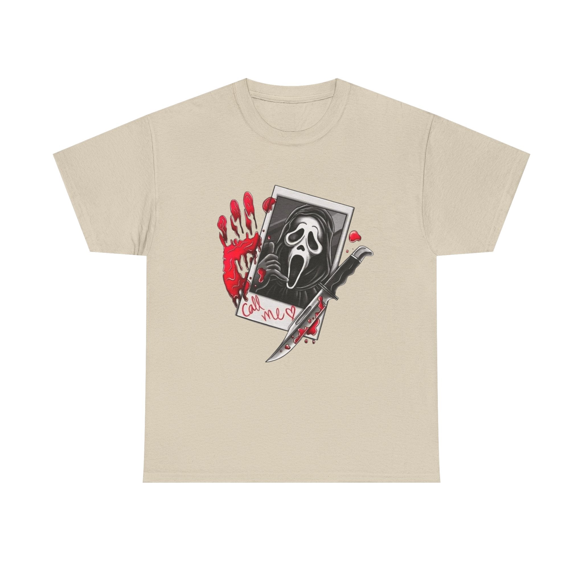 Horror Movie Valentine's Unisex Tee, Scream Film Lover Gift T-Shirt, Halloween Scary Movie Shirt, Cotton Tee for Horror Fans, Valentine's by Printify