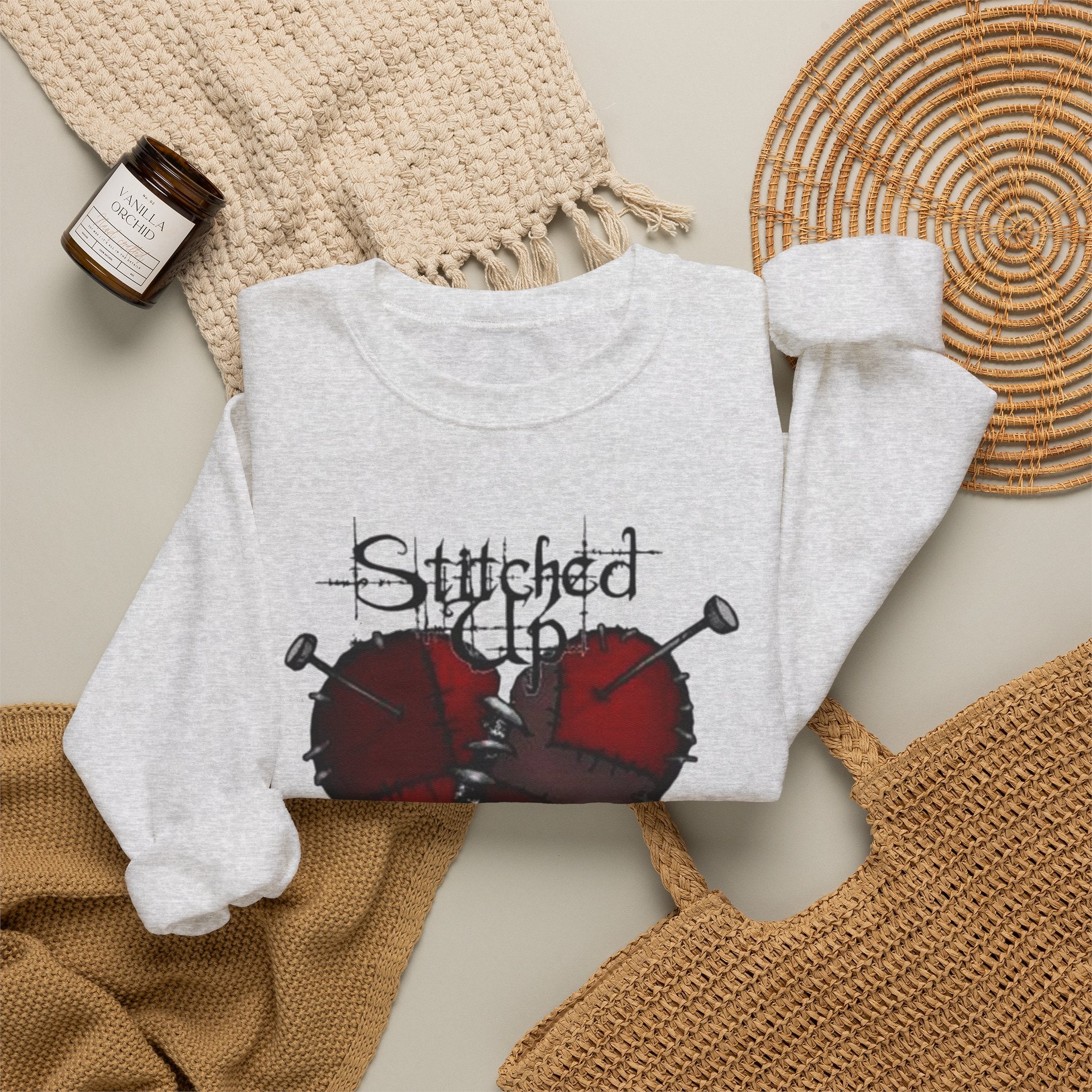 Stitched up heart Crewneck Sweatshirt by Printify