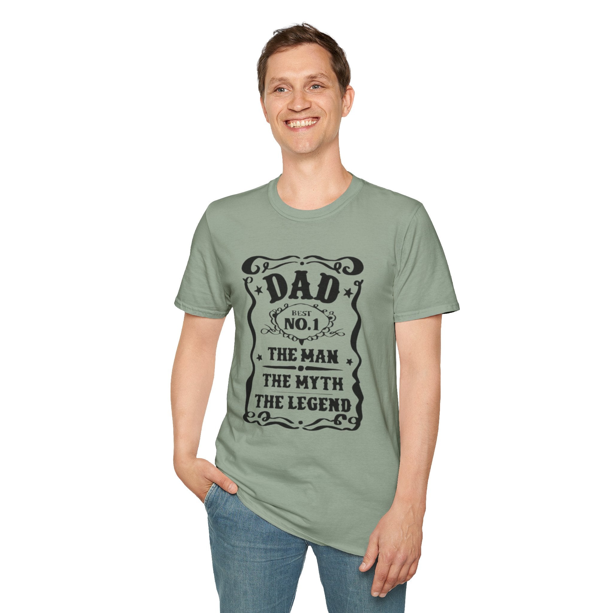 Dad No.1 T-Shirt — "The Man, The Myth, The Legend" Vintage Father's Day Tee by Printify