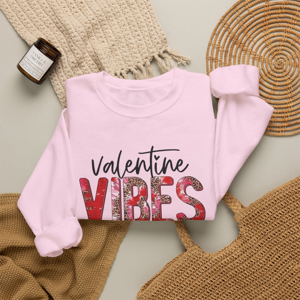 Valentine Vibes Sweatshirt, Love Theme Crewneck, Heart Day Pullover, Romantic Apparel, February Gift Top by Printify