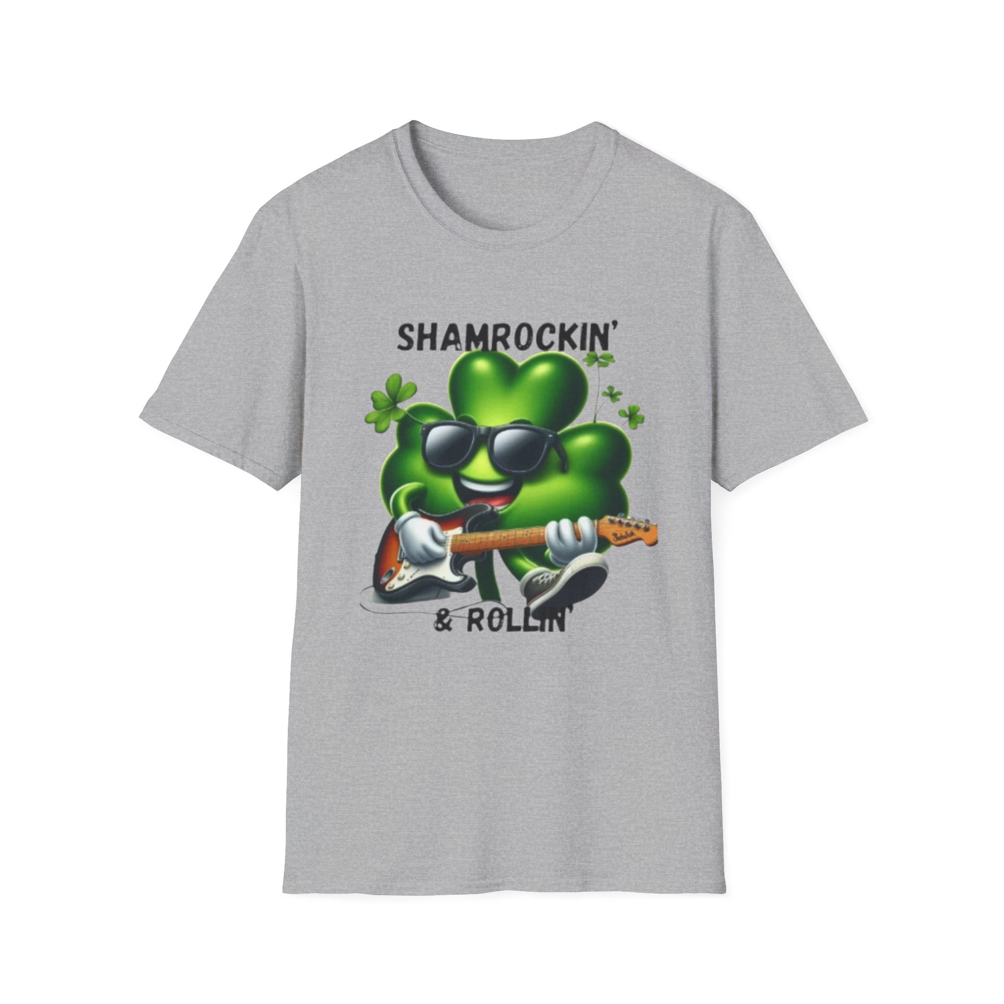 Shamrockin' Guitar Tee — St. Patrick's Day Lucky Clover Shirt by Printify