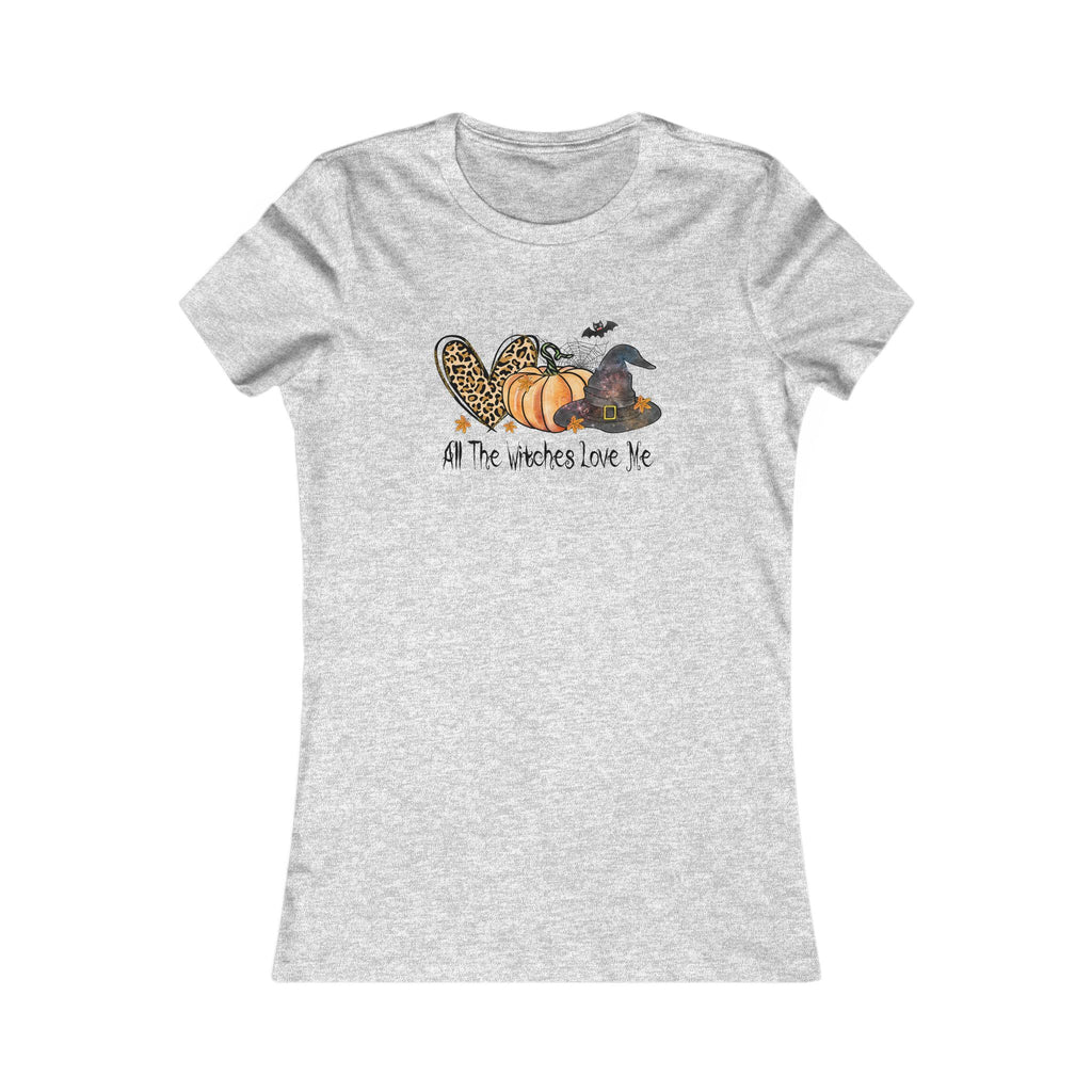 Women's Festive Graphic Tee | All The Witches Love Me | Halloween Shirt, Cute Fall T-Shirt, Witchy Apparel, Fun Casual Wear, Gift for Her by Printify