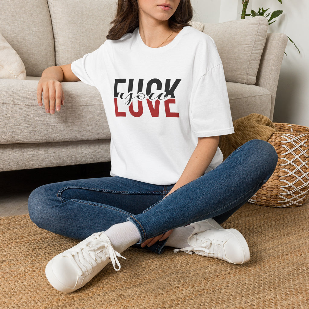 Anti-Love Graphic Tee — “Fuck Love” Bold Statement Shirt by Printify