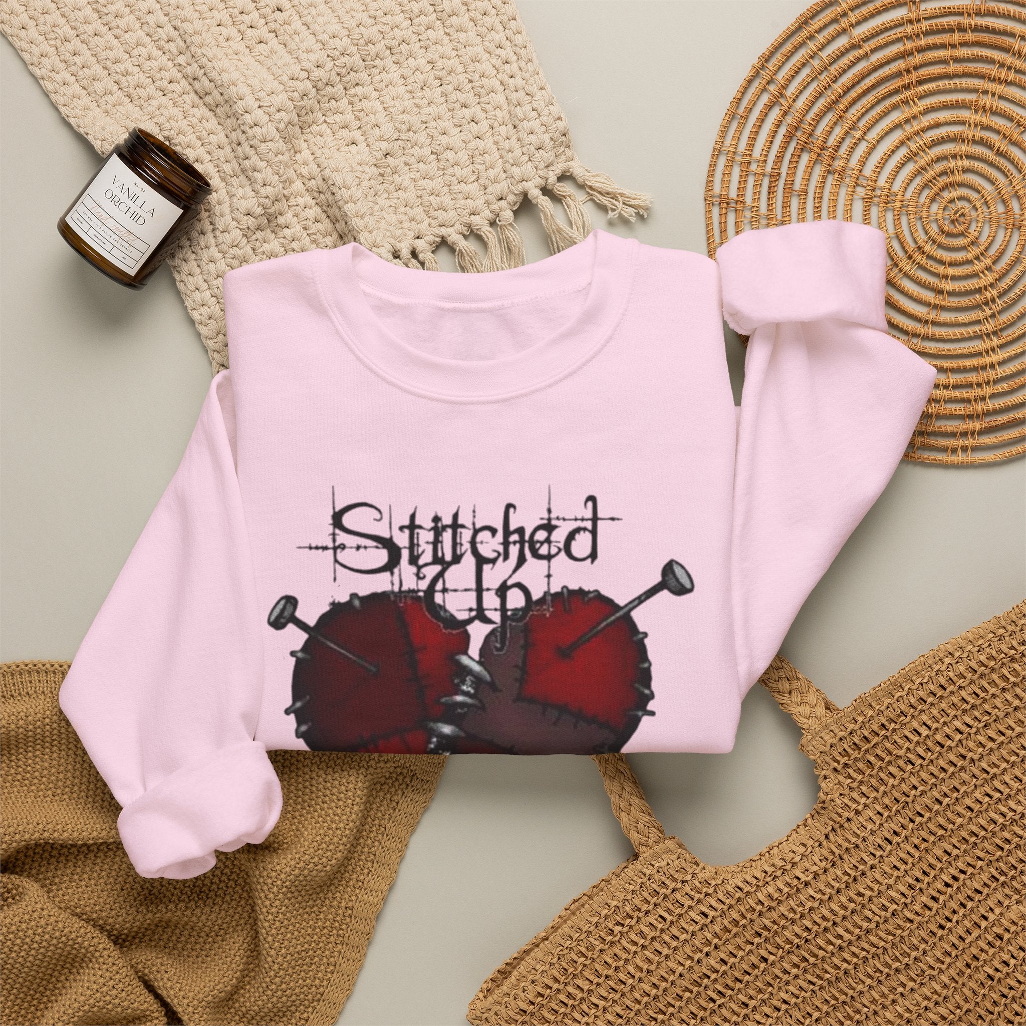 Stitched up heart Crewneck Sweatshirt by Printify