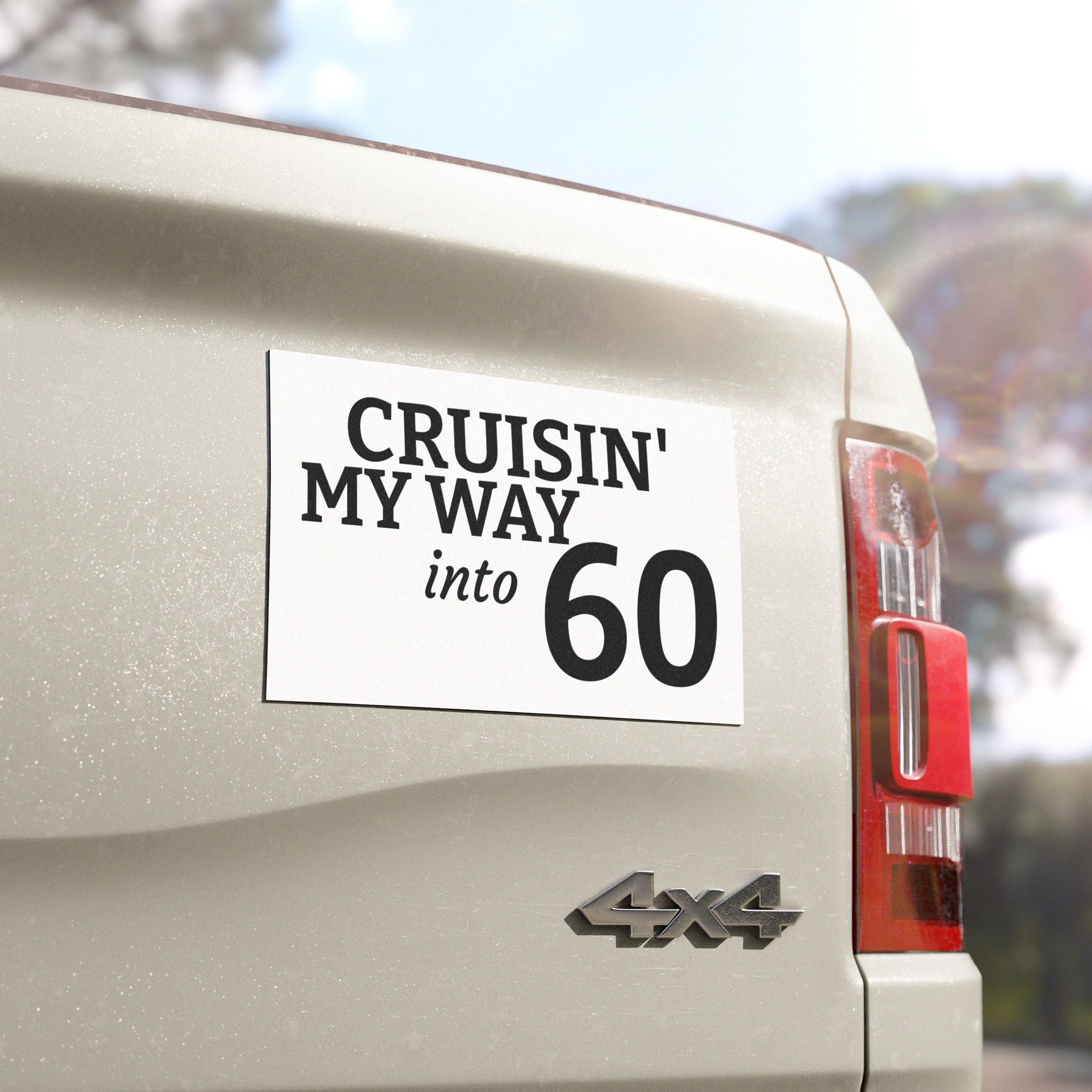 Cruisin' My Way Into 60 Car Magnet — Birthday Milestone Magnetic Sign by Printify