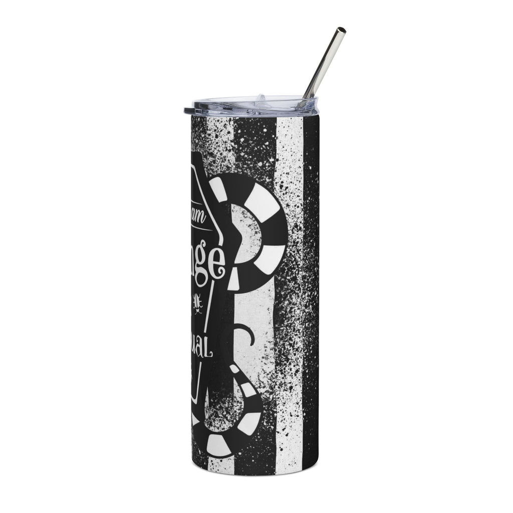 20oz Stainless Tumbler — “I Myself Am Strange & Unusual” Gothic Beetle Design by Printify