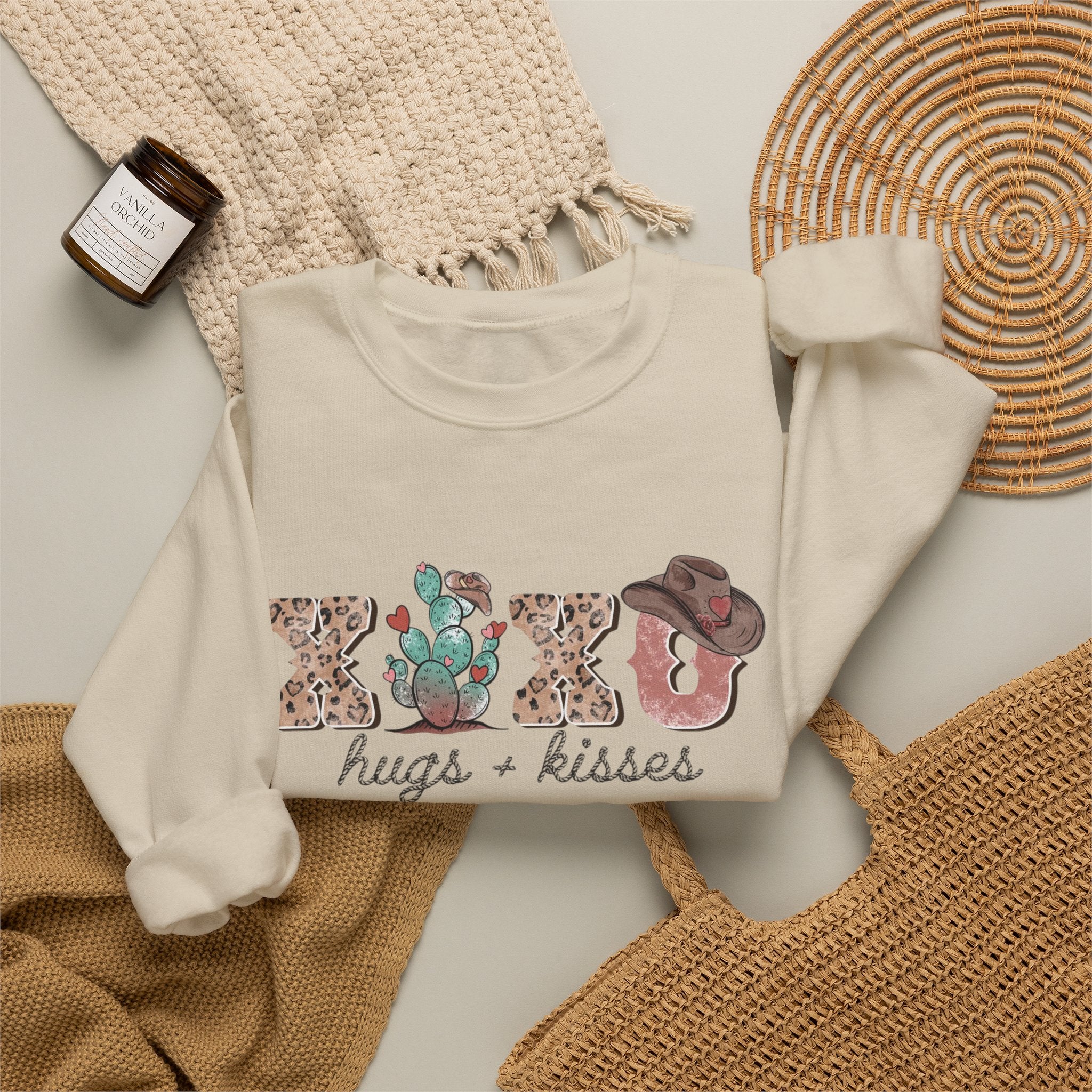 Cactus XOXO Valentine Sweatshirt by Printify