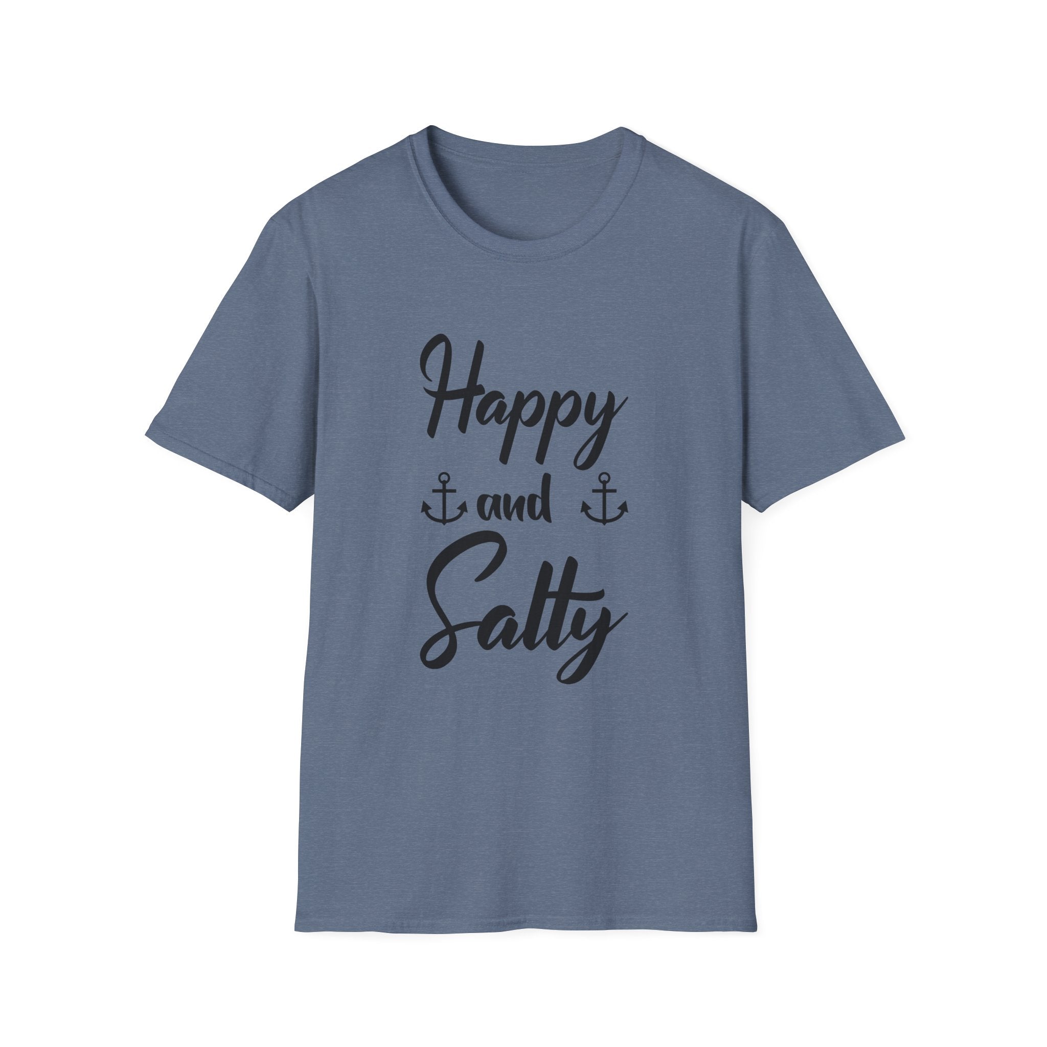 Happy and Salty T-Shirt — Nautical Anchor Graphic Tee by Printify
