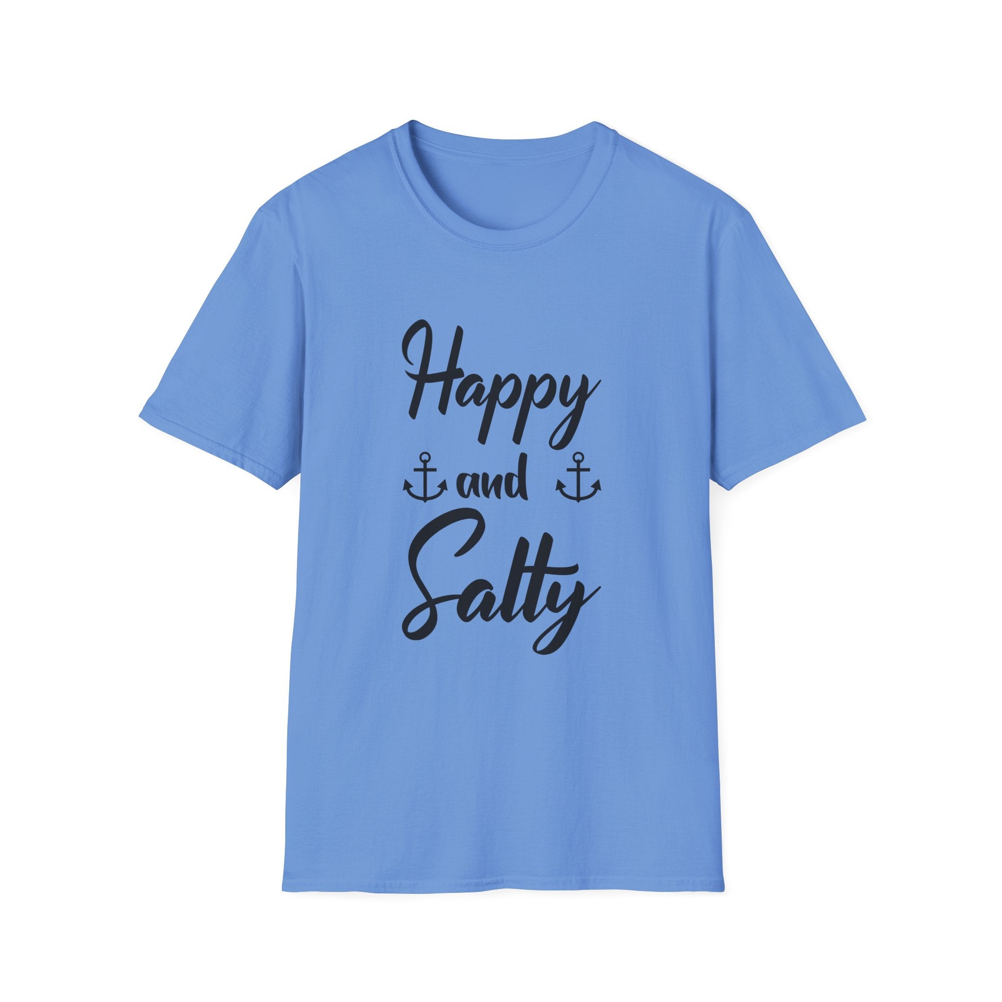 Happy and Salty T-Shirt — Nautical Anchor Graphic Tee by Printify