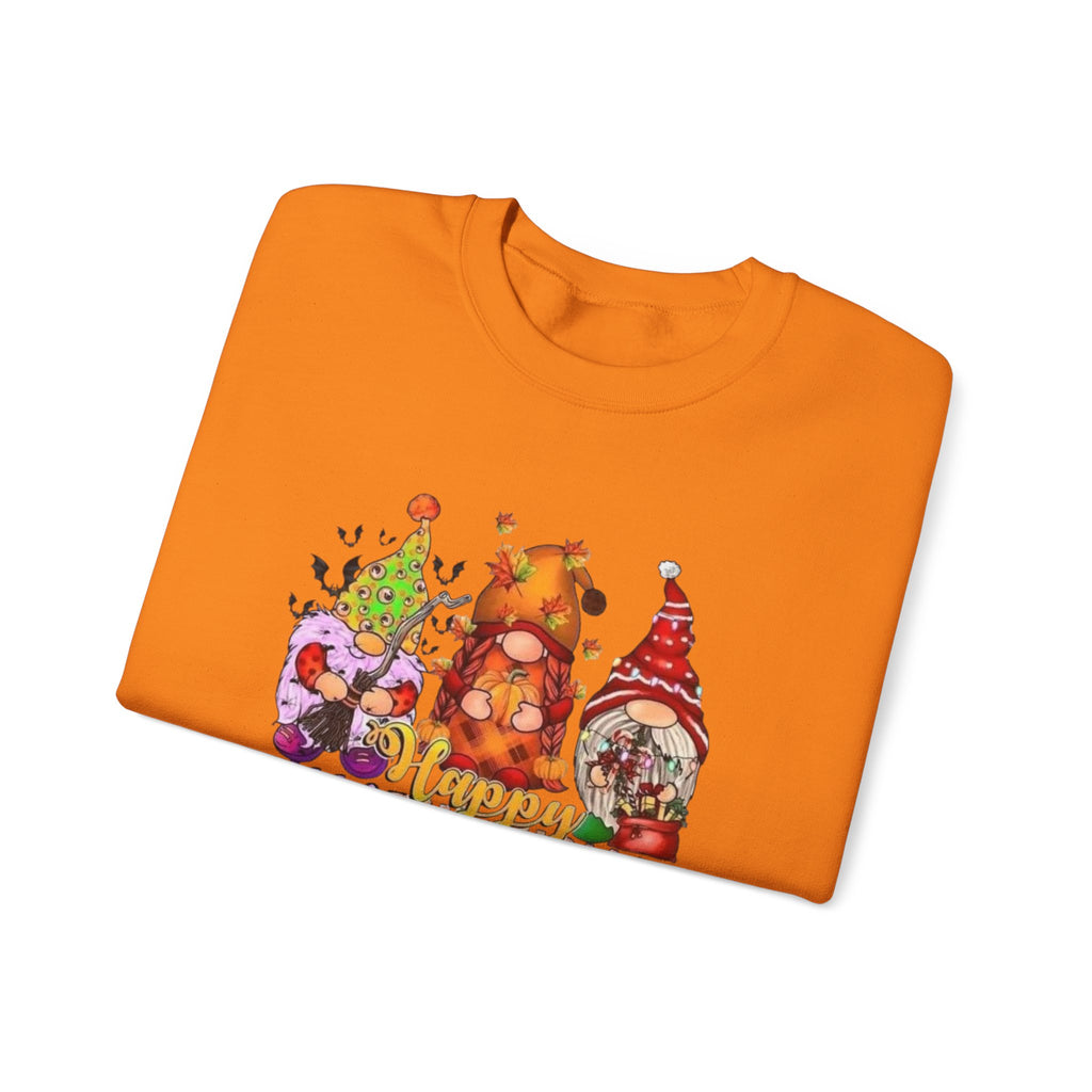 Festive Crewneck Sweatshirt - Hallo Thank-Smas Design, Fall Apparel, Winter Wardrobe Essential, Holiday Gift, Cozy Casual Wear by Printify