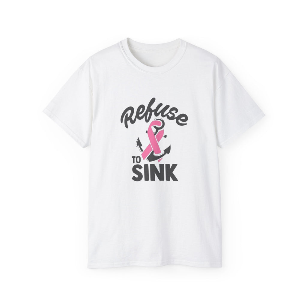 Refuse to Sink Anchor Breast Cancer Awareness T-Shirt by Printify