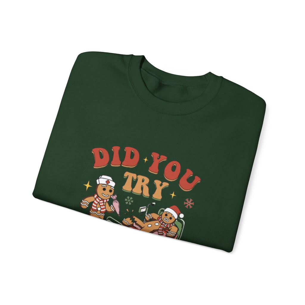 Holiday Gingerbread Sweatshirt — "Did You Try Icing It?" Cozy Christmas Crewneck by Printify
